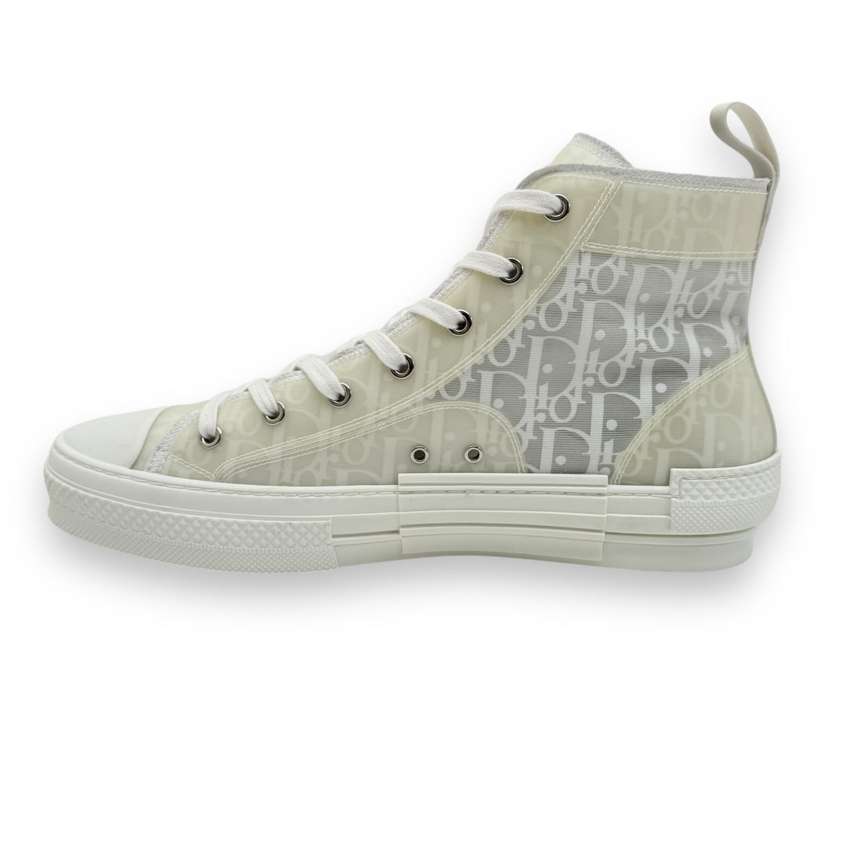 DIOR B23 OBLIQUE HIGH TOP SNEAKER WHITE UK10