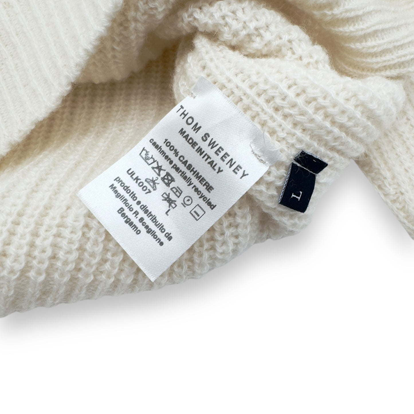 THOM SWEENEY CASHMERE KNITTED SWEATER CREAM L