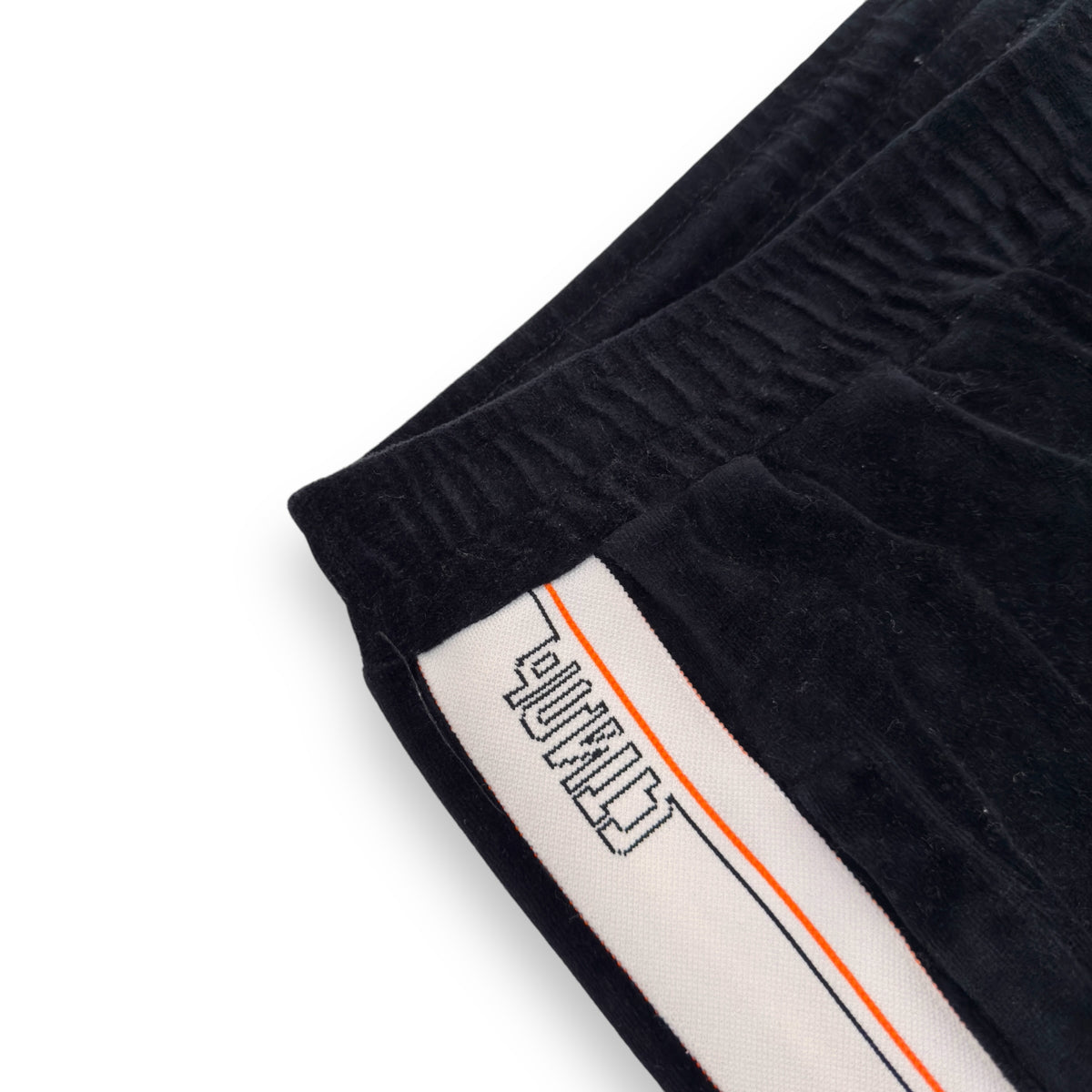 HERON PRESTON VELVET SIDE STRIPE TRACK PANTS BLACK XL