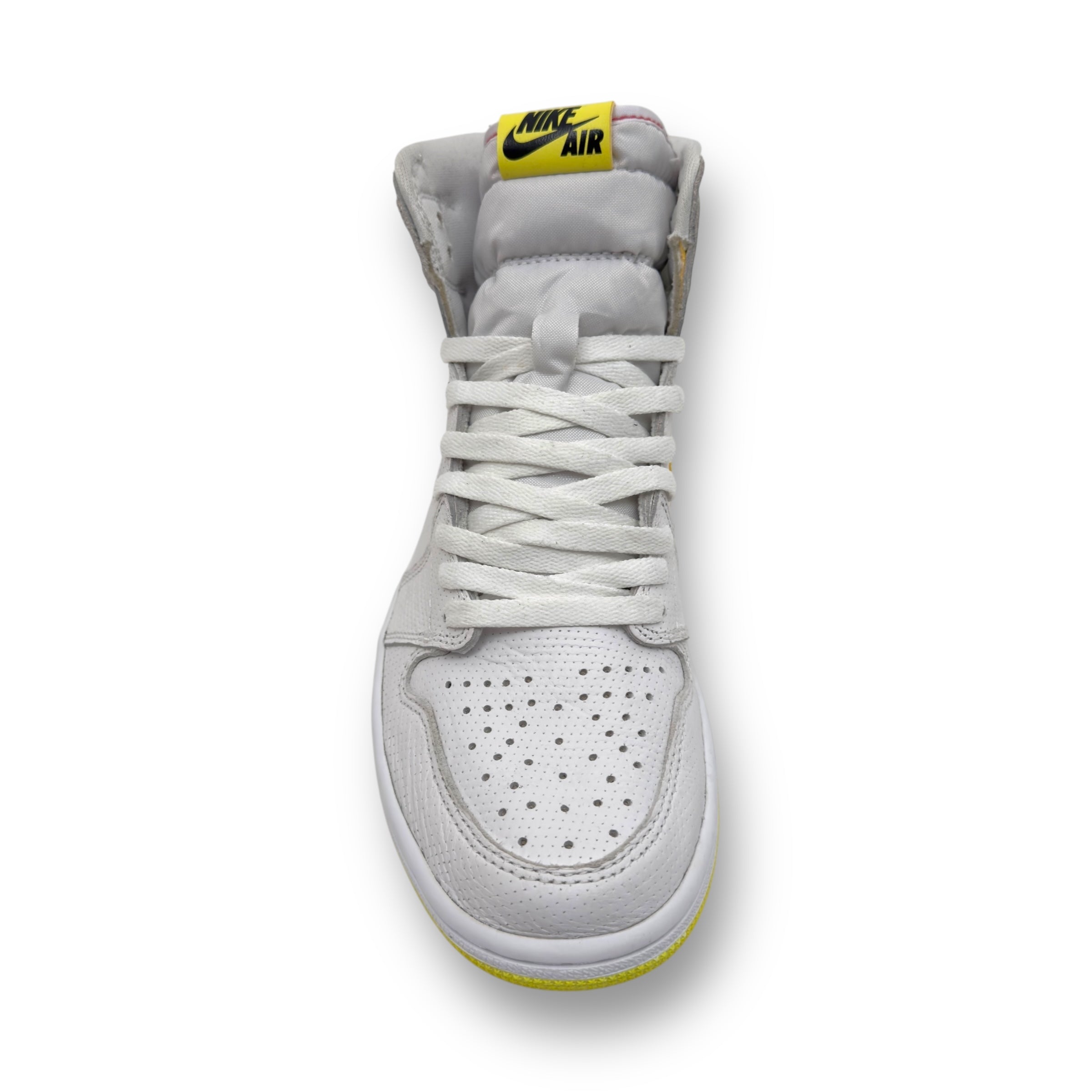 NIKE AIR JORDAN 1 RETRO HIGH OG FIRST CLASS FLIGHT SNEAKER WHITE / YELLOW UK8