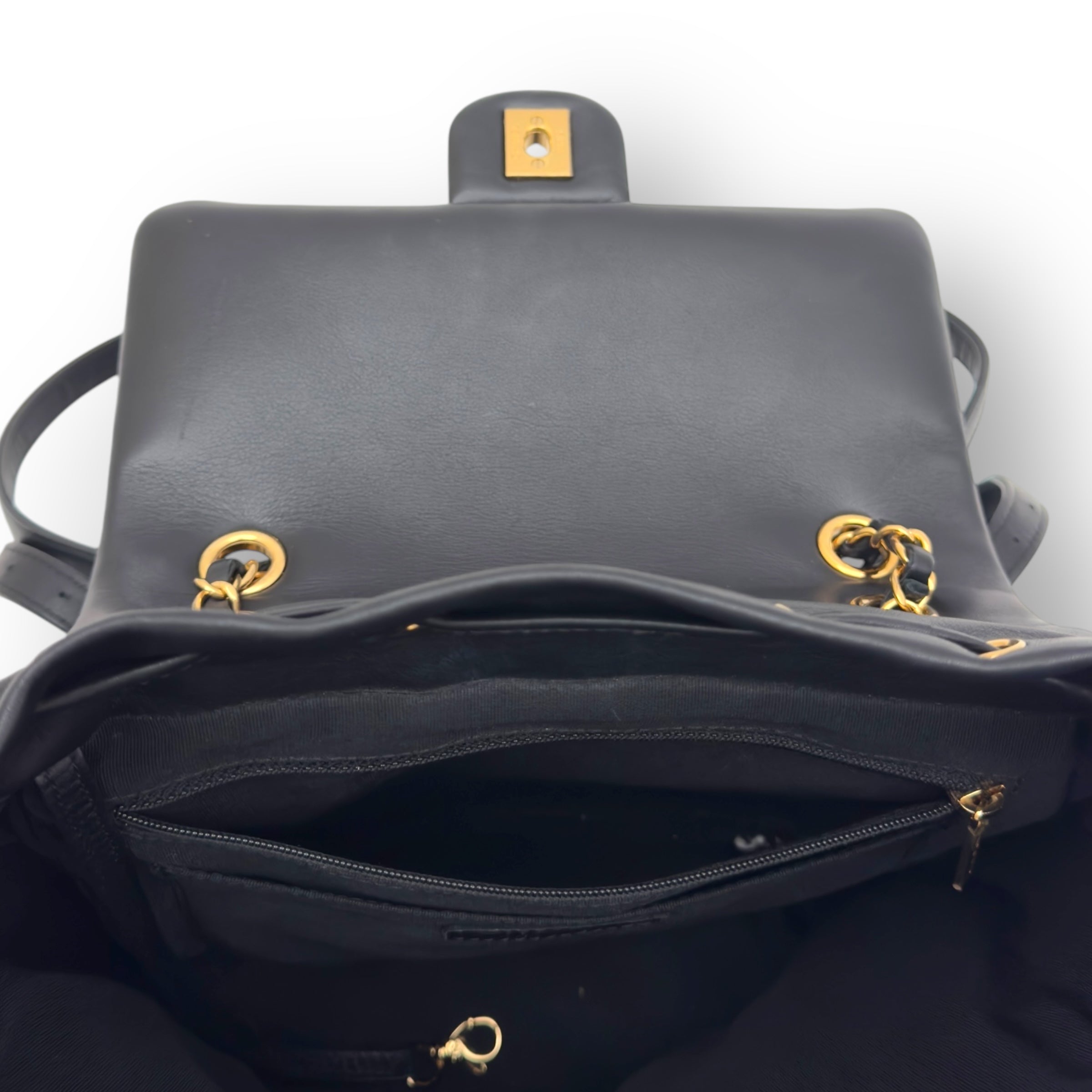 CHANEL URBAN SPIRT QUILTED CALFSKIN BACKPACK BLACK WITH GOLD HARDWARE M