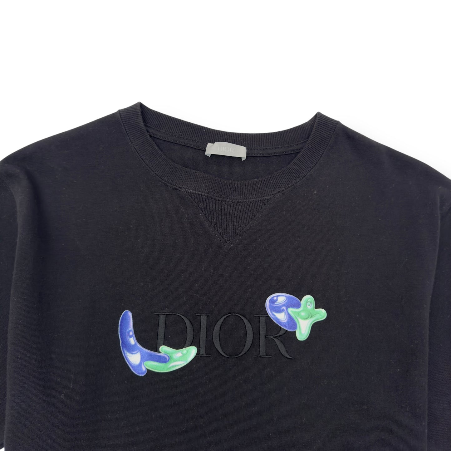 DIOR X KENNY FW21 CROSSOVER ALPHABET KNITTED T-SHIRT BLACK M