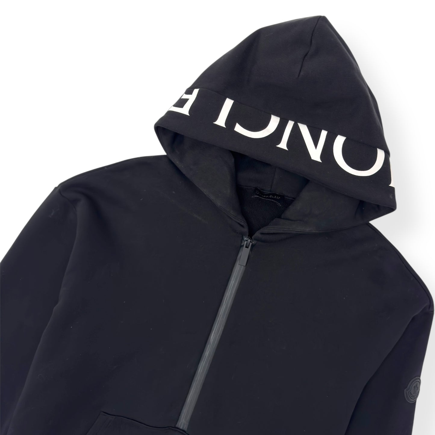 MONCLER LOGO-PRINT HOODIE BLACK M