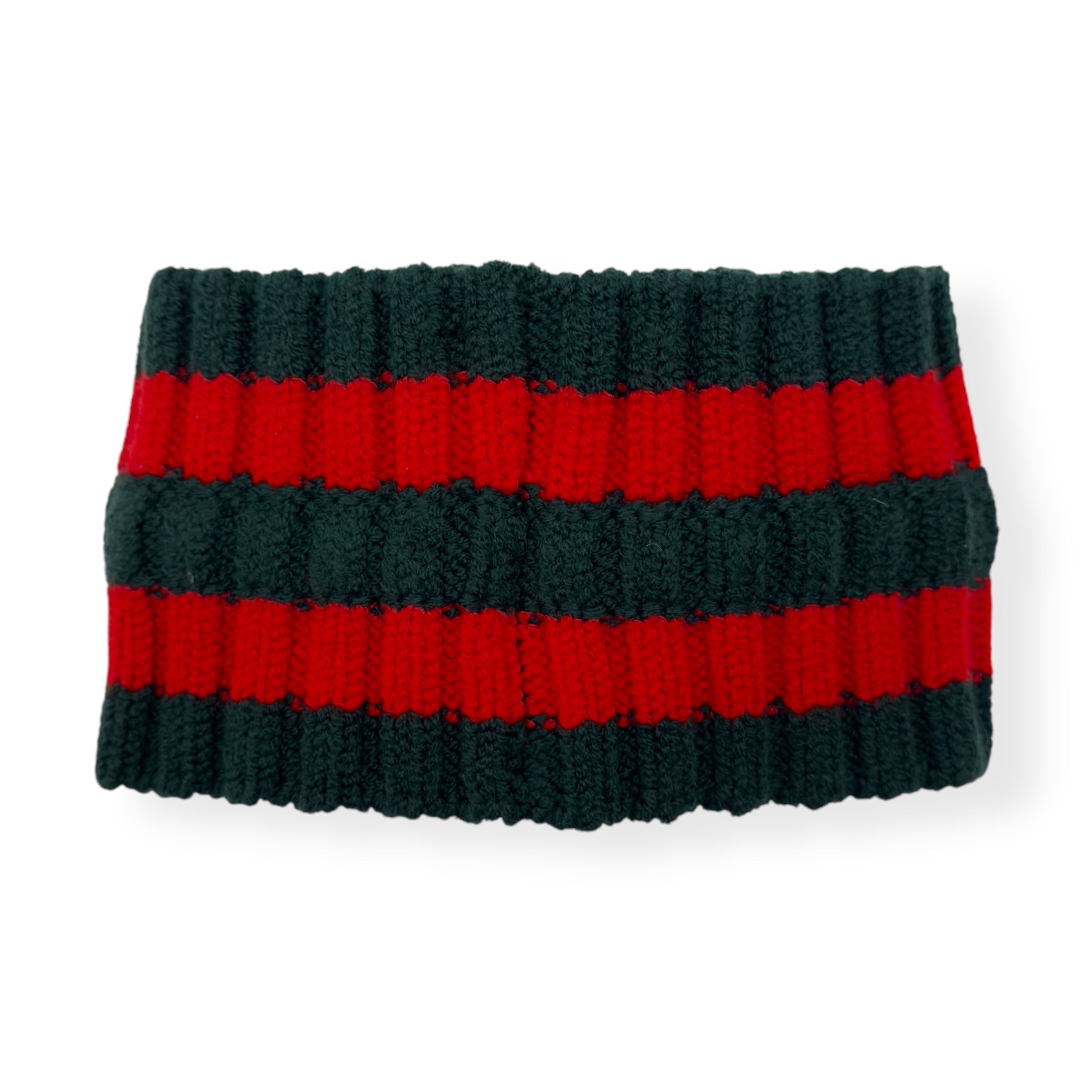 GUCCI WOOL WEB HEADBAND GREEN / RED S