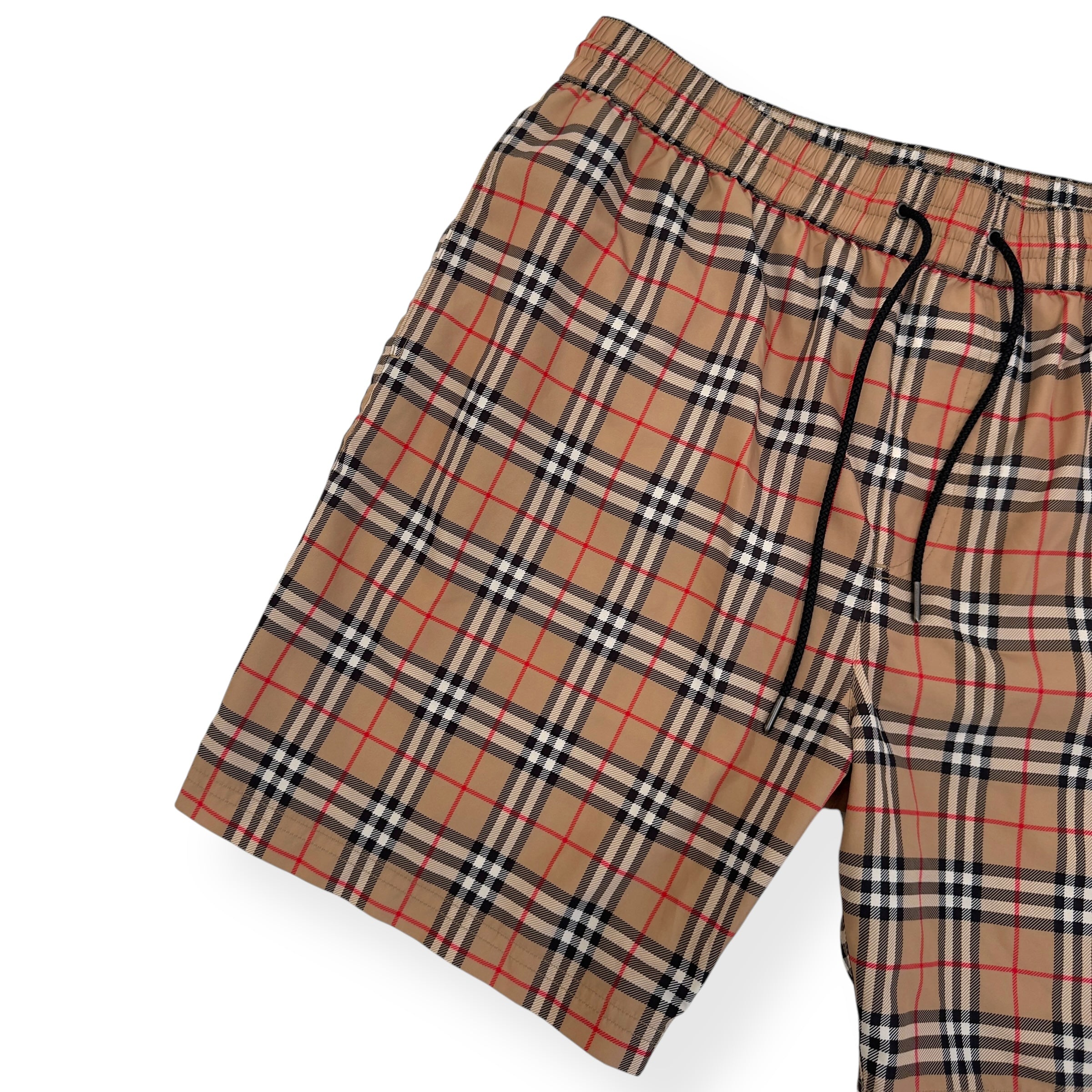 BURBERRY CHECK CHECK SWIM SHORTS BEIGE L