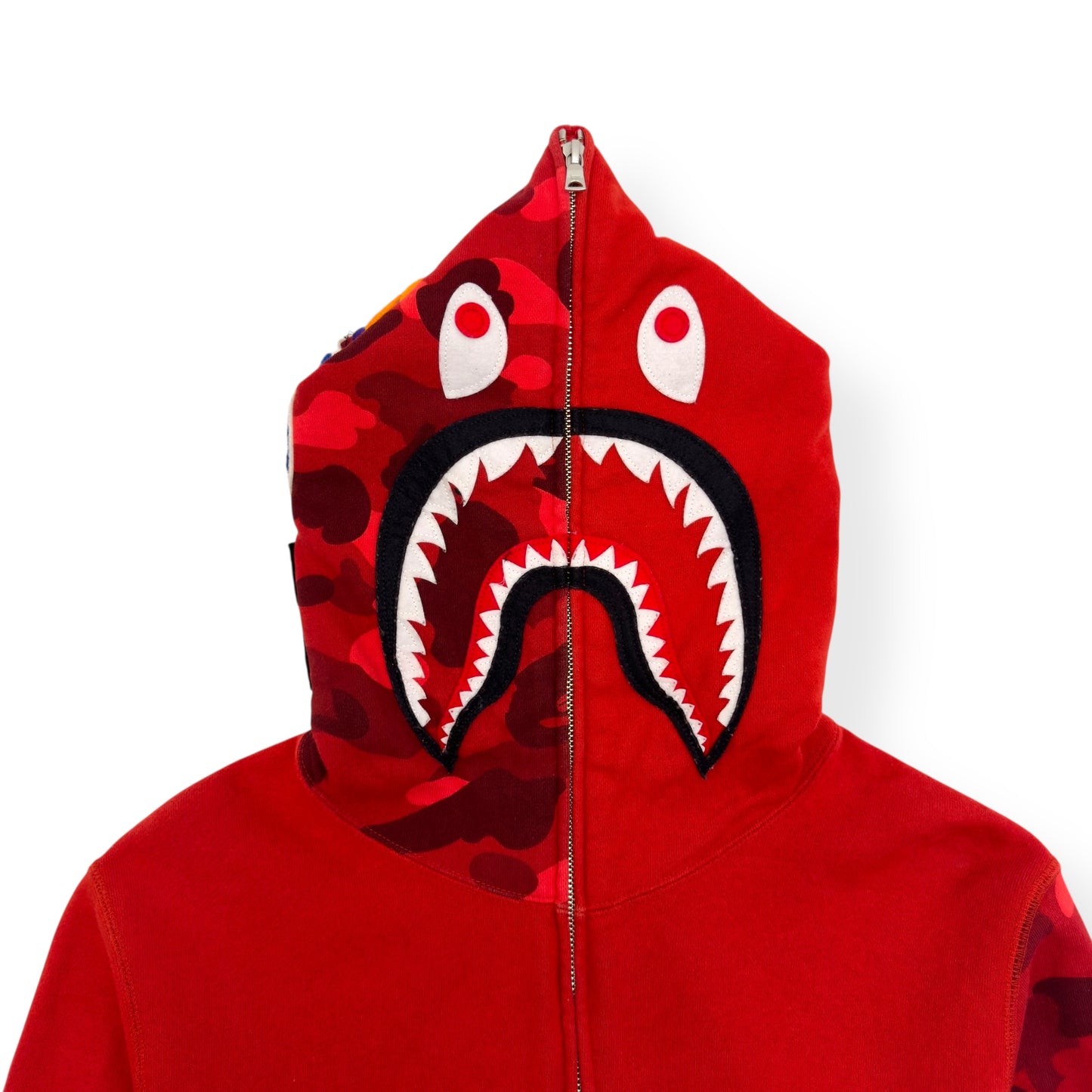 A BATHING APE SHARK FULL ZIP HOODIE RED L