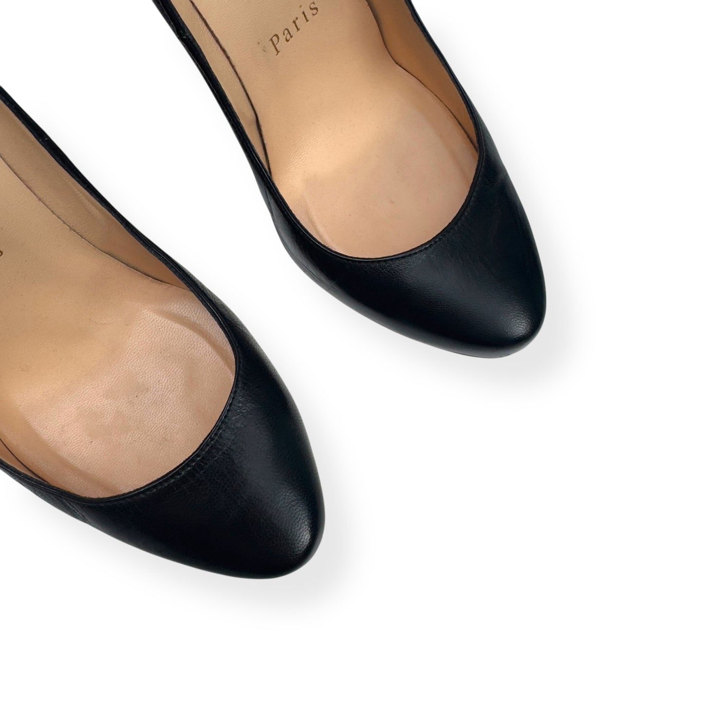 CHRISTIAN LOUBOUTIN LEATHER FIFI SIMPLE HEELS BLACK / RED 36 / UK3