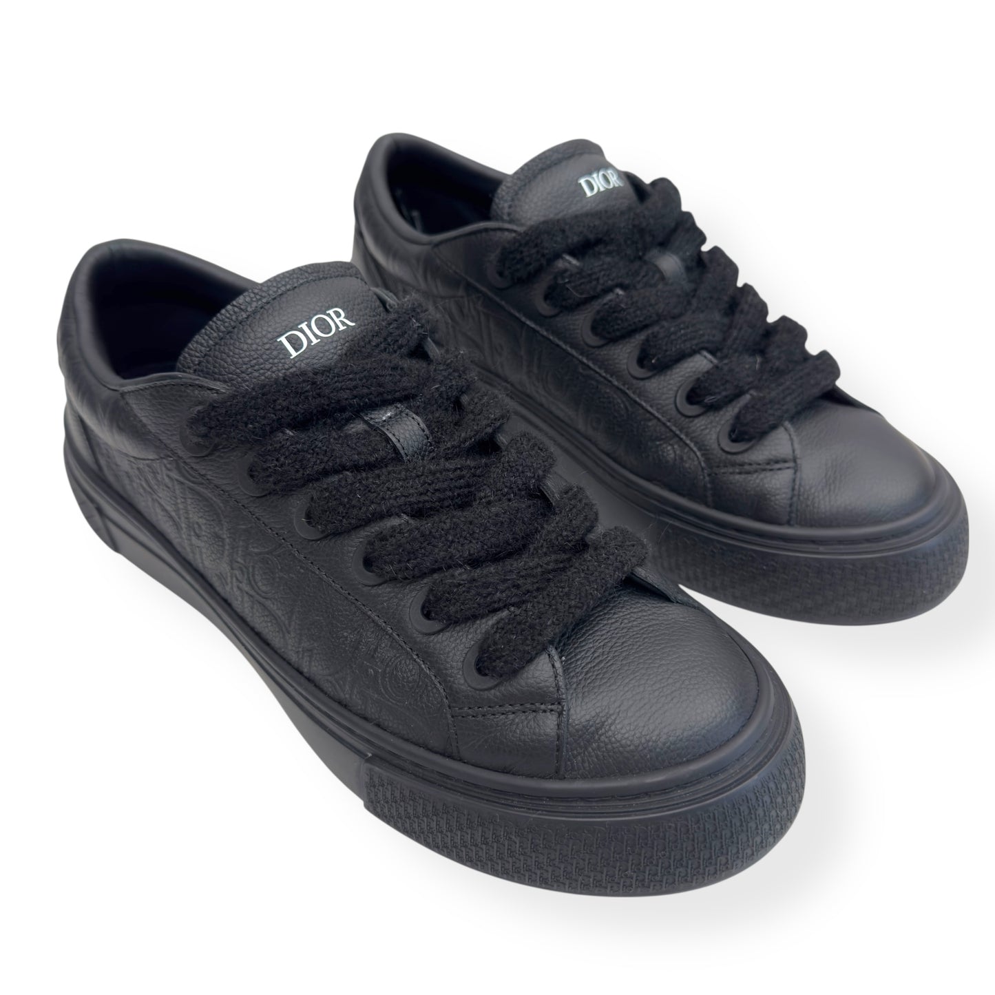 DIOR B33 LEATHER LOW TOP SNEAKER BLACK 44 / UK10