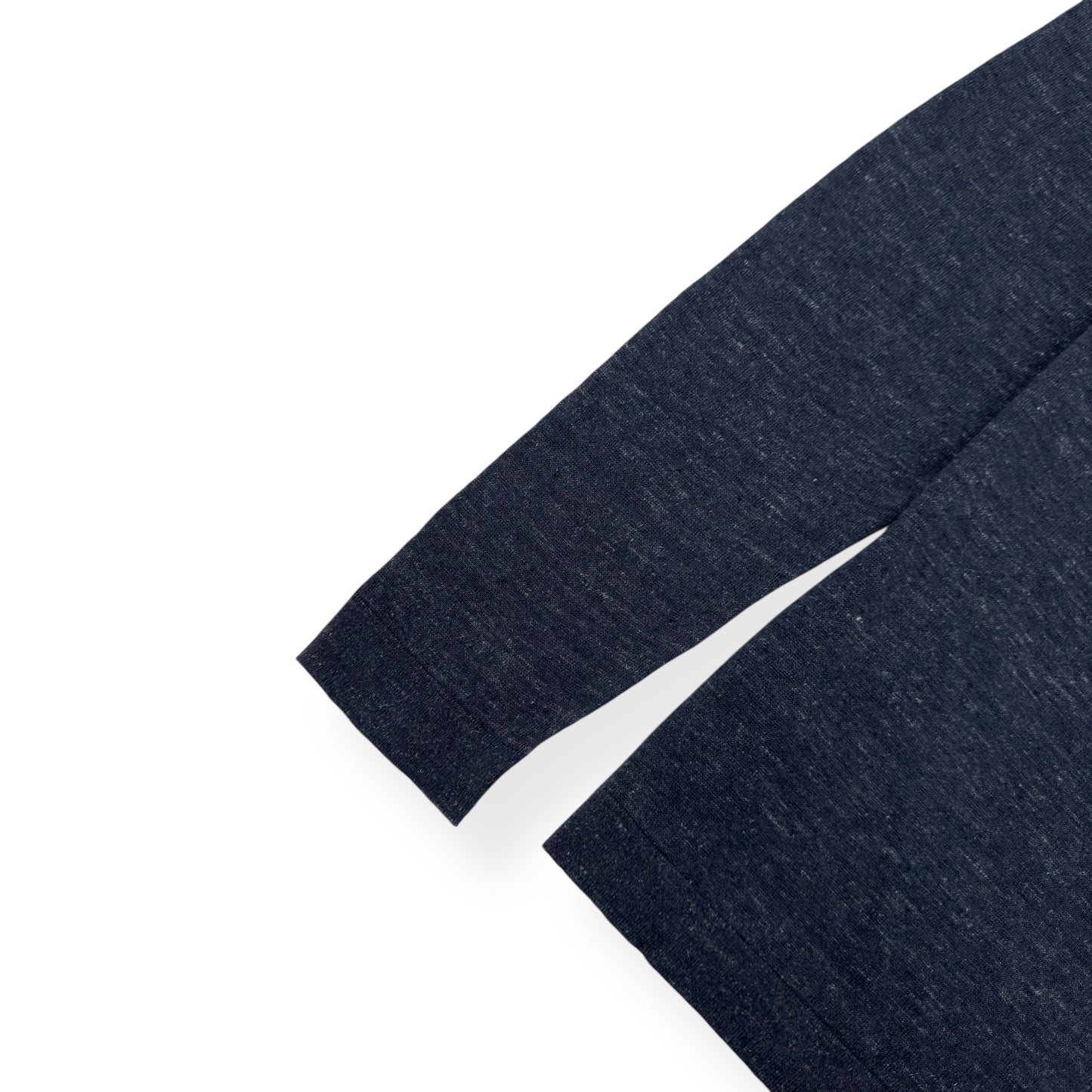 THOM SWEENEY SS23 LONG SLEEVE LINEN HENLEY TOP NAVY L