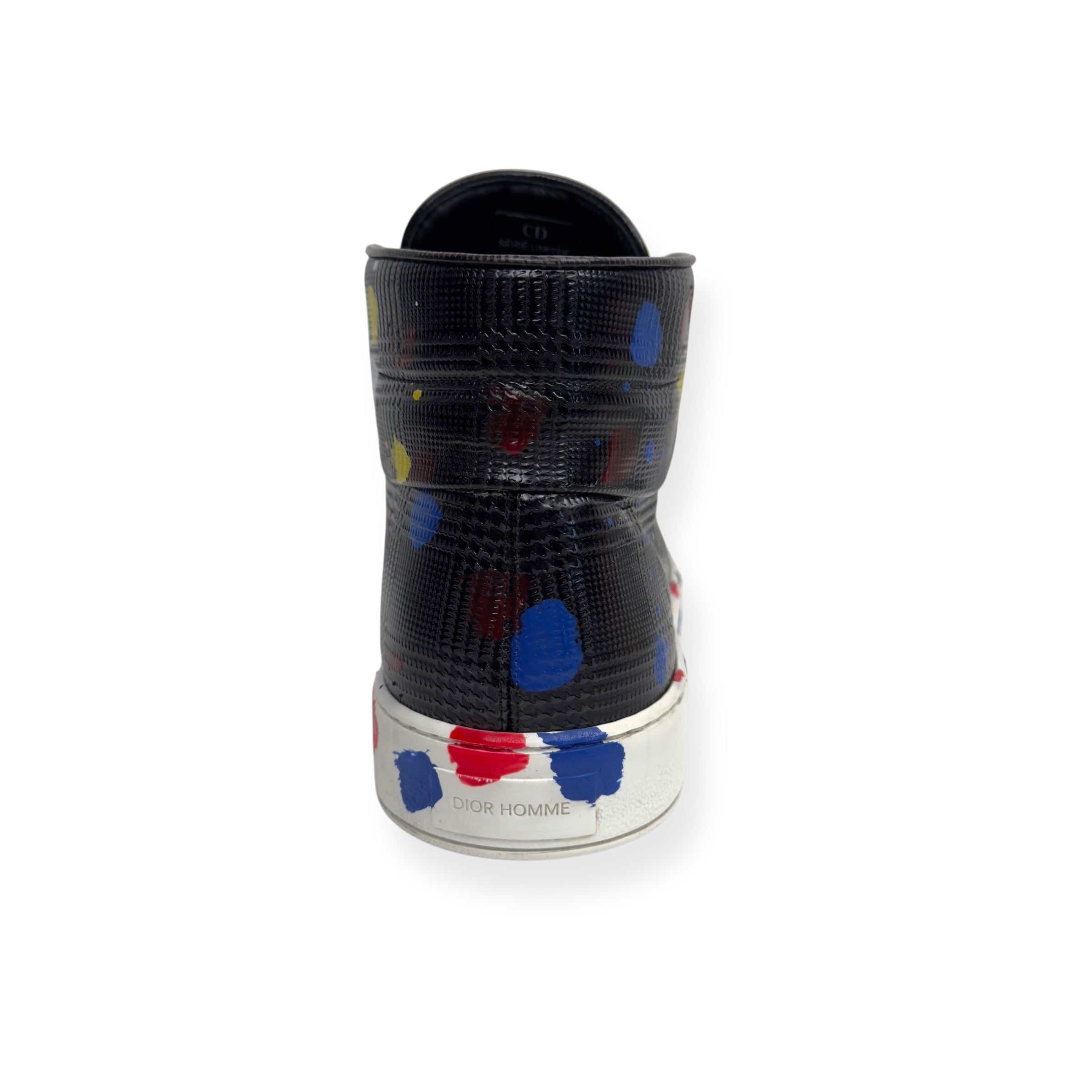 DIOR HOMME HIGH-TOP B06 PAINT SPLATTER SNEAKER BLACK UK8
