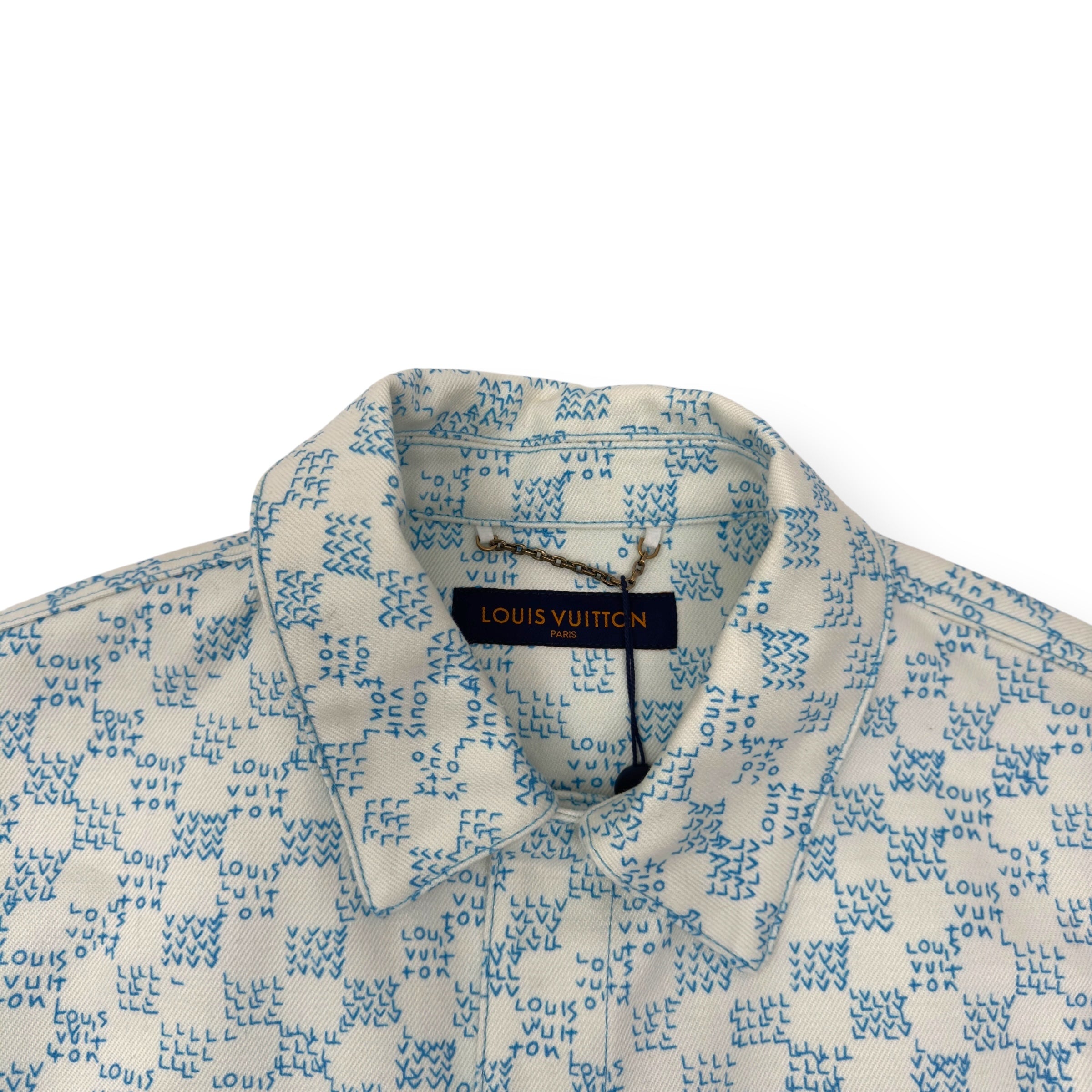 LOUIS VUITTON LANDSCAPE SHORT-SLEEVED DENIM SHIRT MULTICOLOURED M