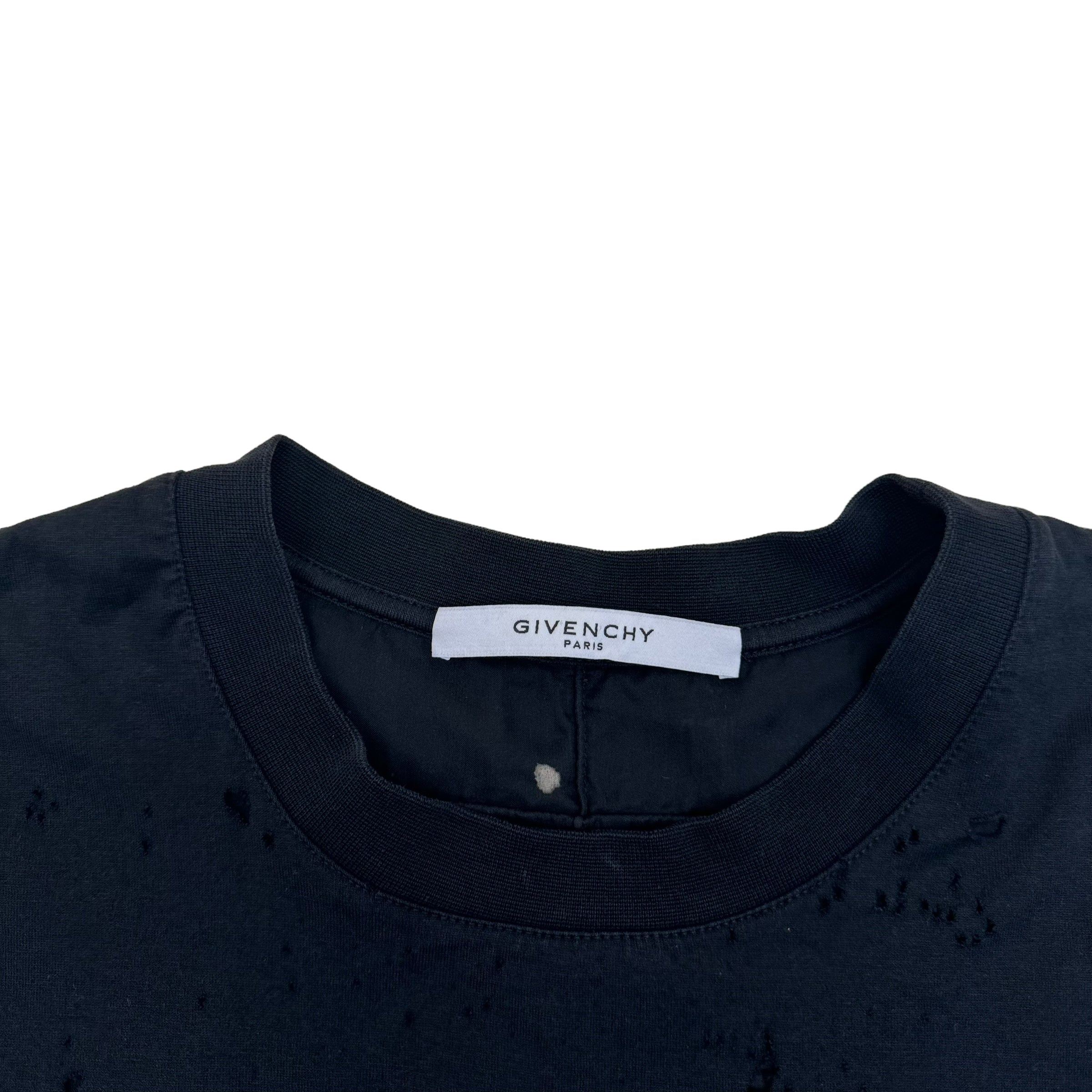 GIVENCHY DISTRESSED T-SHIRT BLACK L