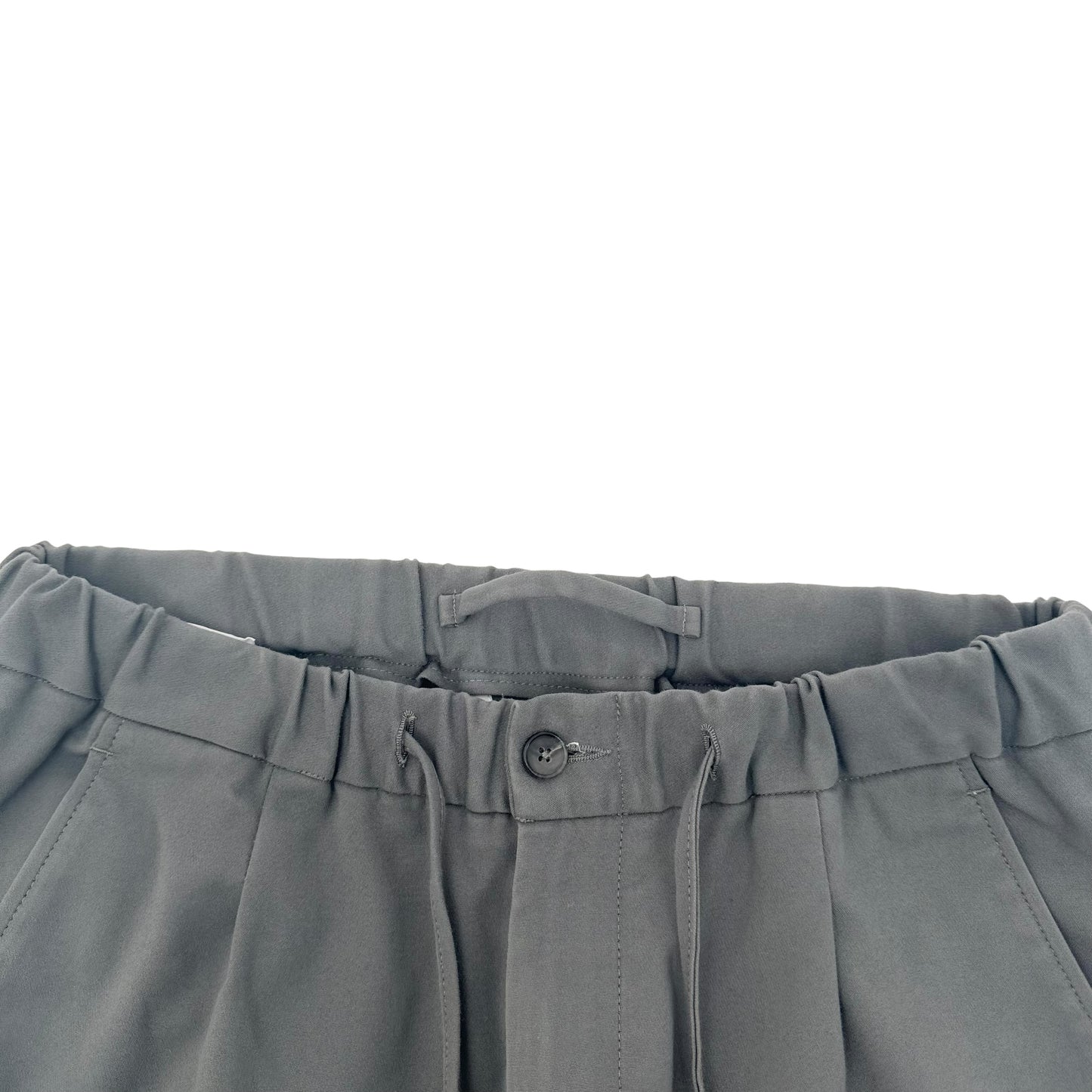 THOM SWEENEY COTTON-BLEND DRAWSTRING TROUSERS GREY L