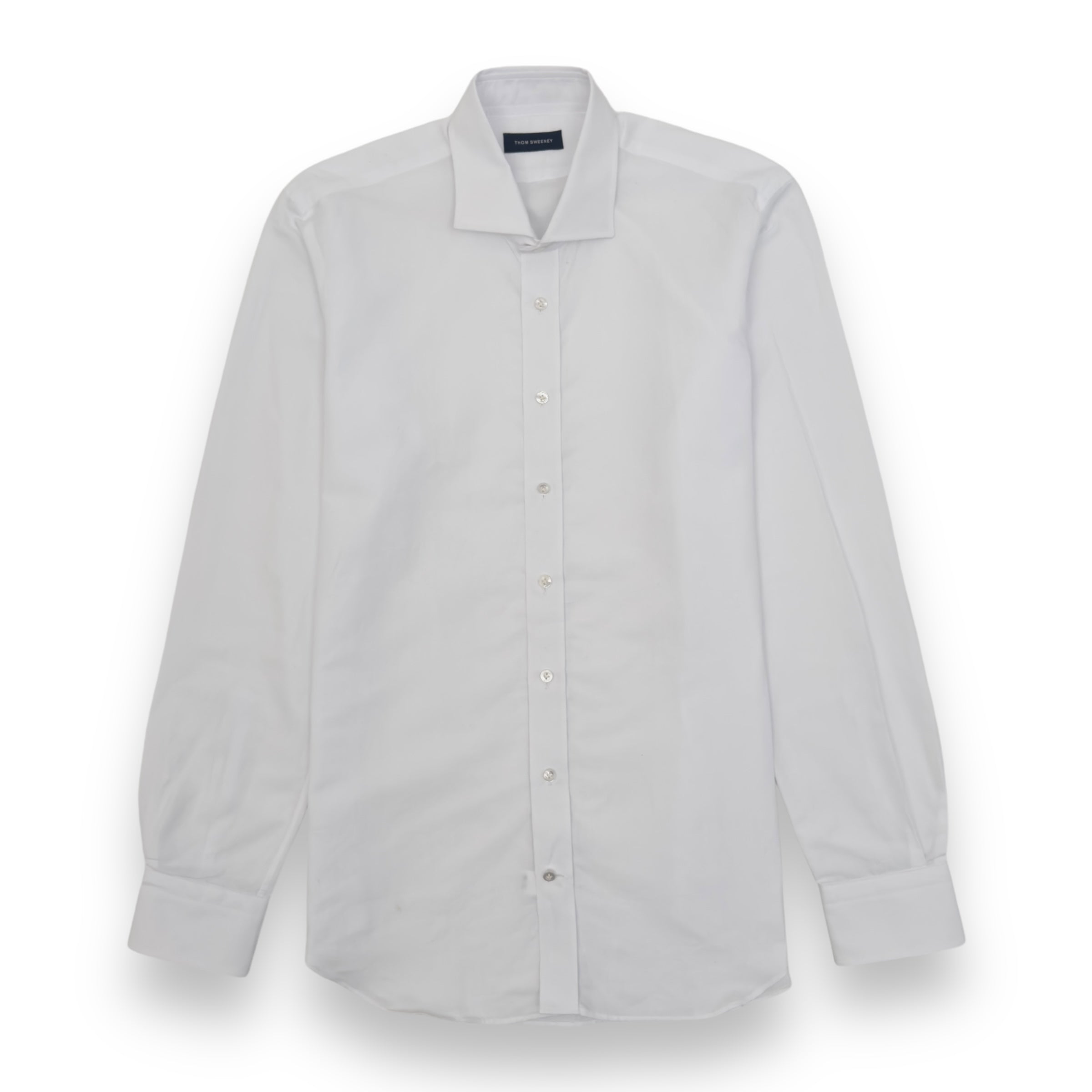 THOM SWEENEY COTTON / LINEN BUTTON DOWN SHIRT WHITE M