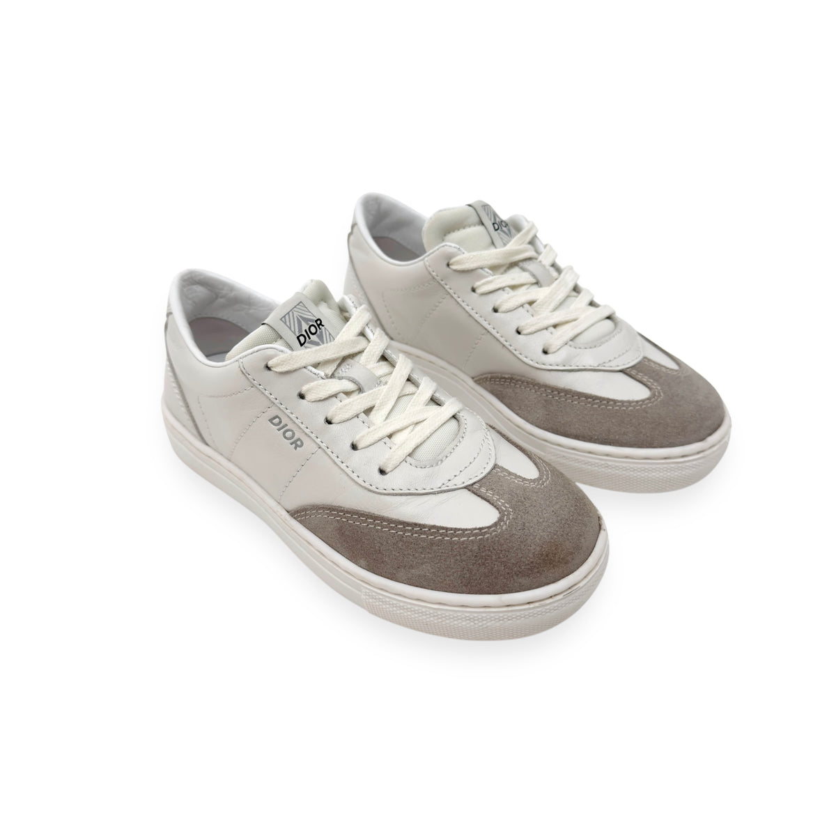 DIOR B101 LEATHER SNEAKER CREAM GREIGE UK11K