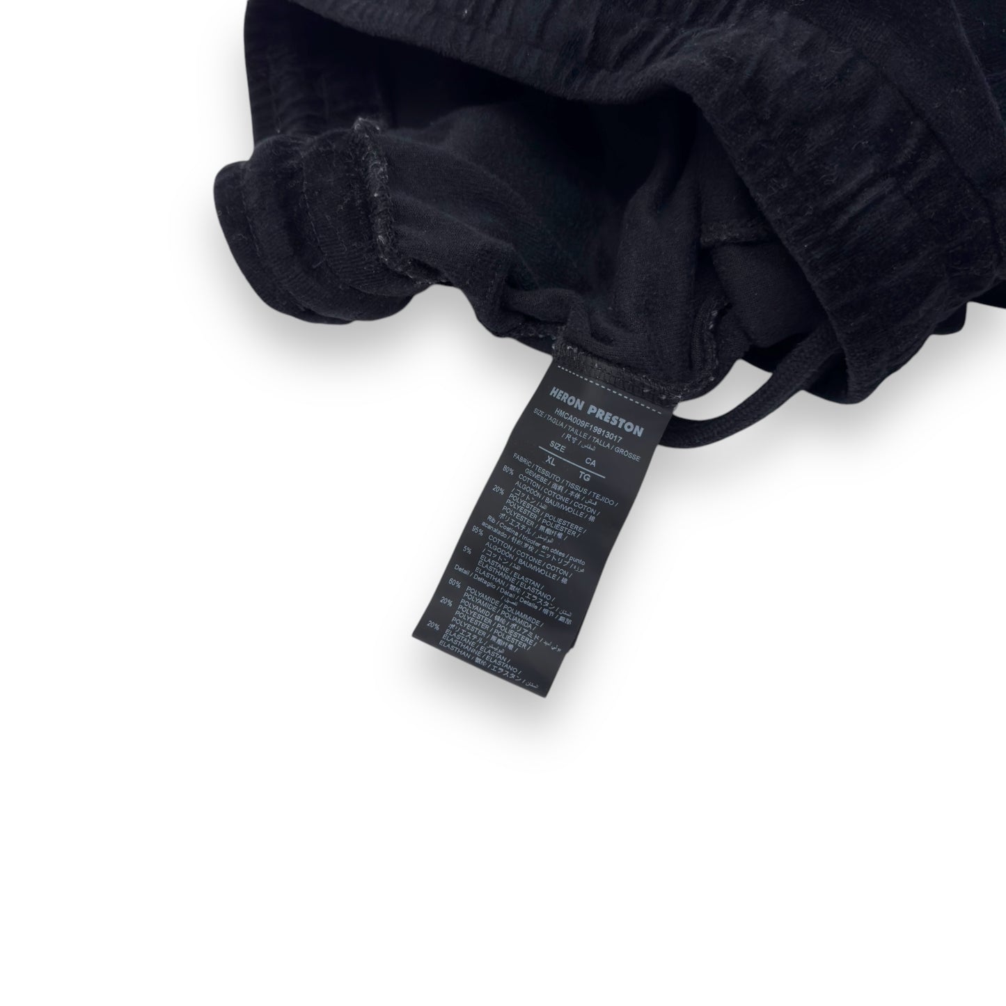 HERON PRESTON VELVET SIDE STRIPE TRACK PANTS BLACK XL