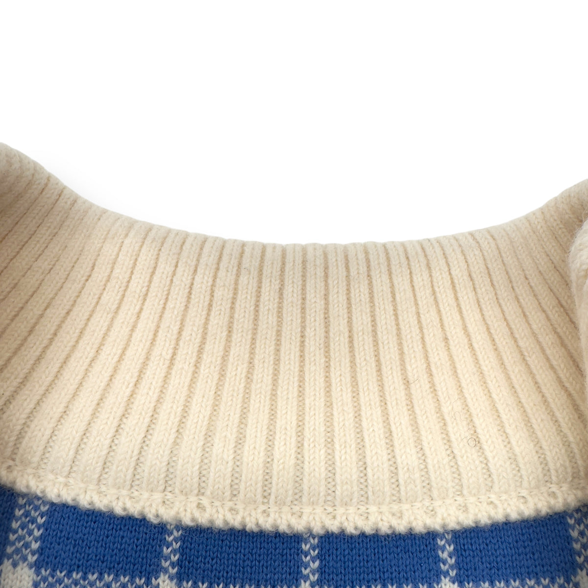 JACQUEMUS LA MAILLE CARRO PLAID-PATTERNED SWEATER WHITE / BLUE L