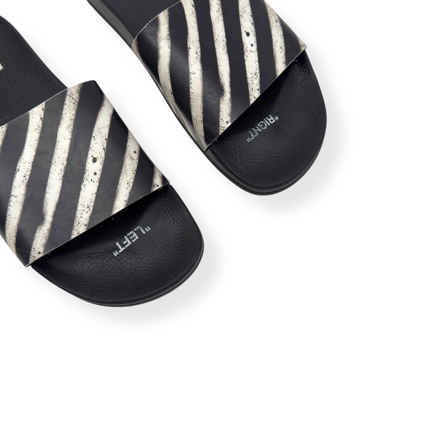OFF-WHITE SPRAY STRIPES SLIDES BLACK / WHITE UK10