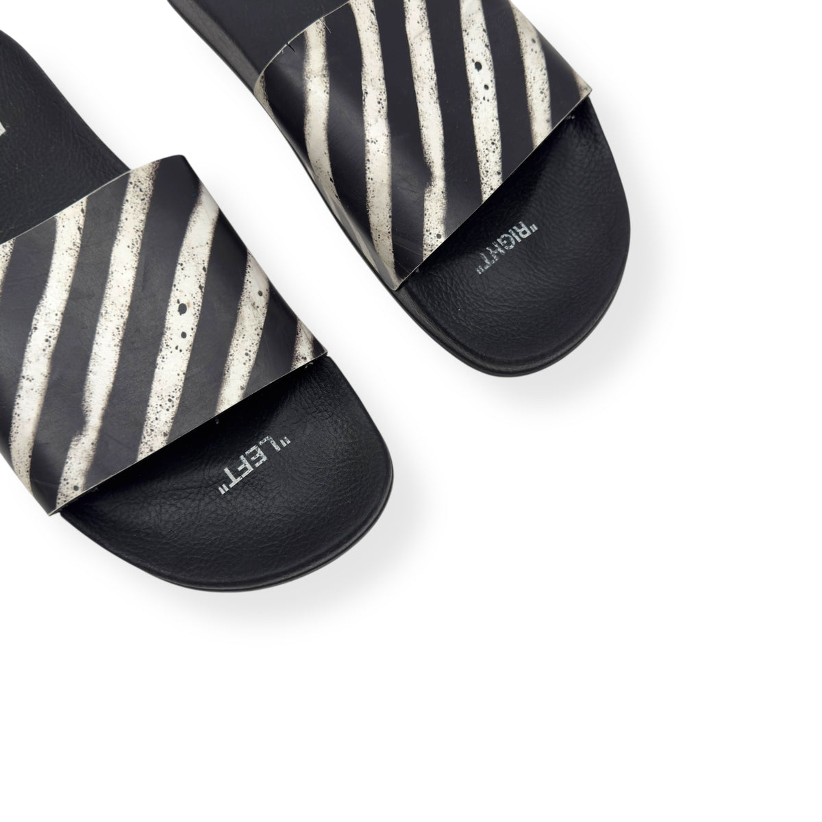 OFF-WHITE SPRAY STRIPES SLIDES BLACK / WHITE UK10