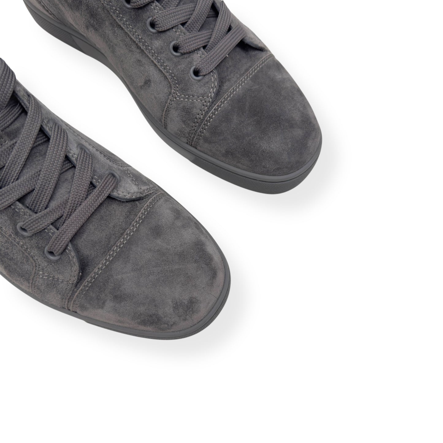 CHRISTIAN LOUBOUTIN SUEDE HIGH-TOP SNEAKERS GREY 43 / UK9
