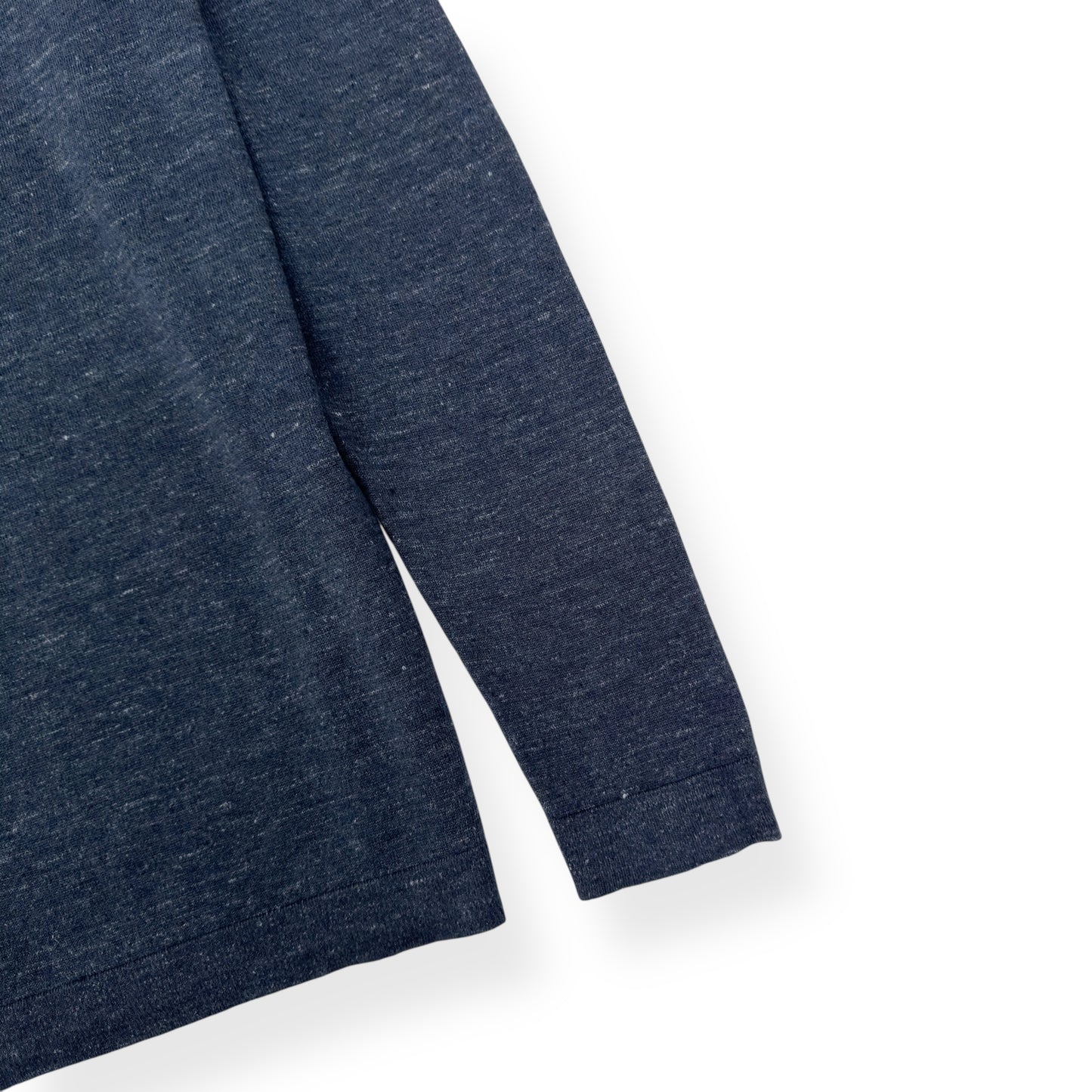 THOM SWEENEY SS23 LONG SLEEVE LINEN HENLEY TOP NAVY L