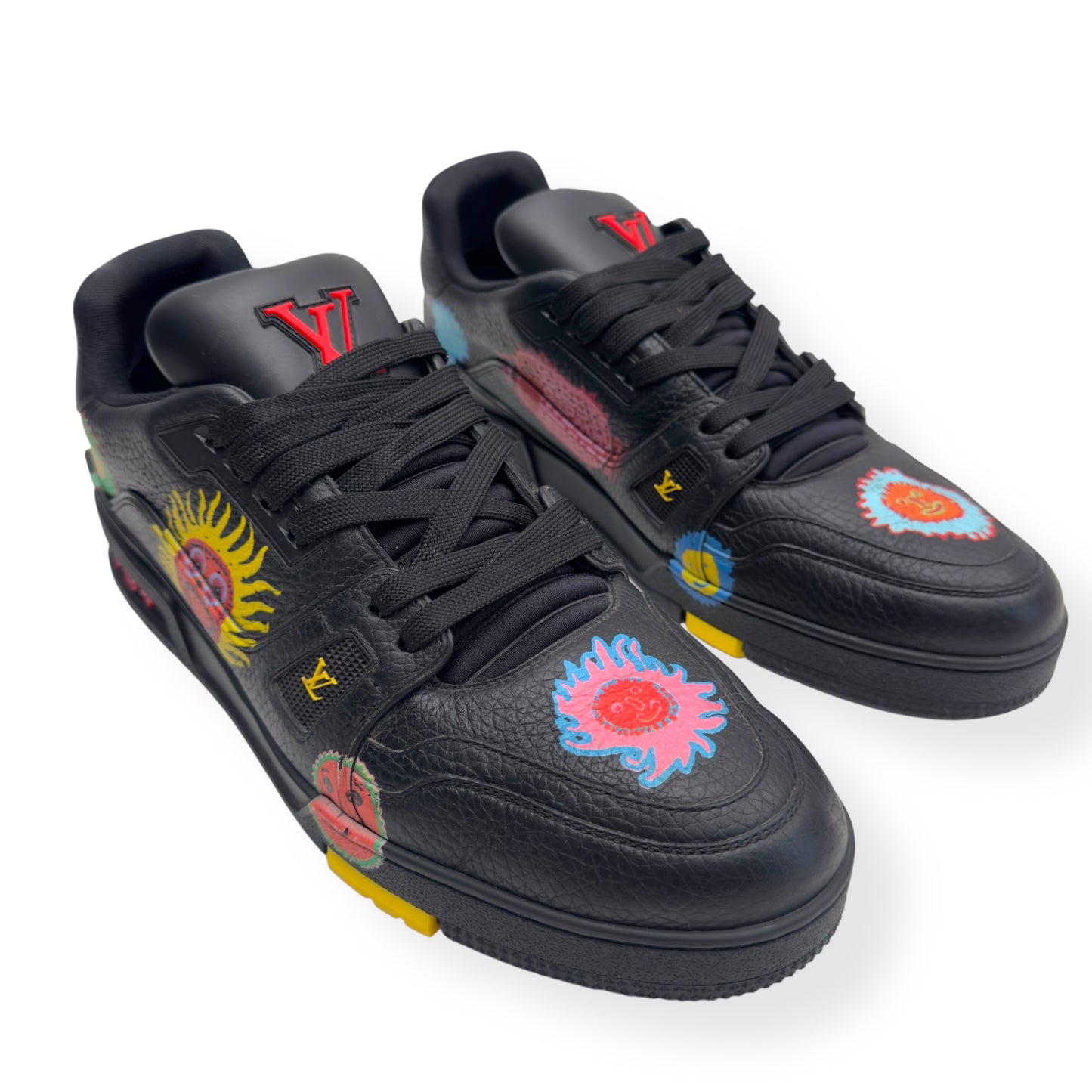LOUIS VUITTON X YAYOI KUSAMA LV TRAINER BLACK UK10