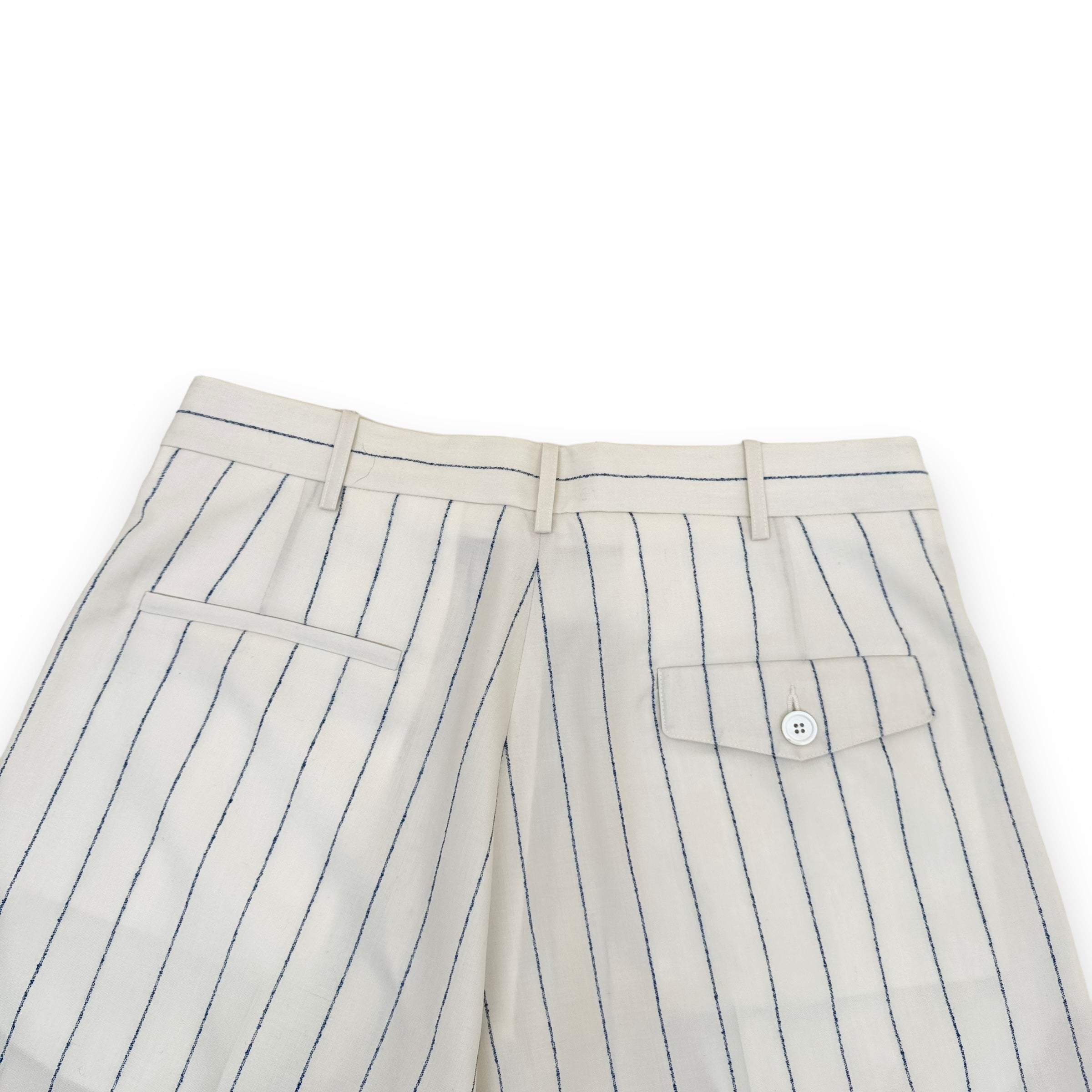 MARNI PINSTRIPE TAILORED TROUSERS NATURAL / BLUE L