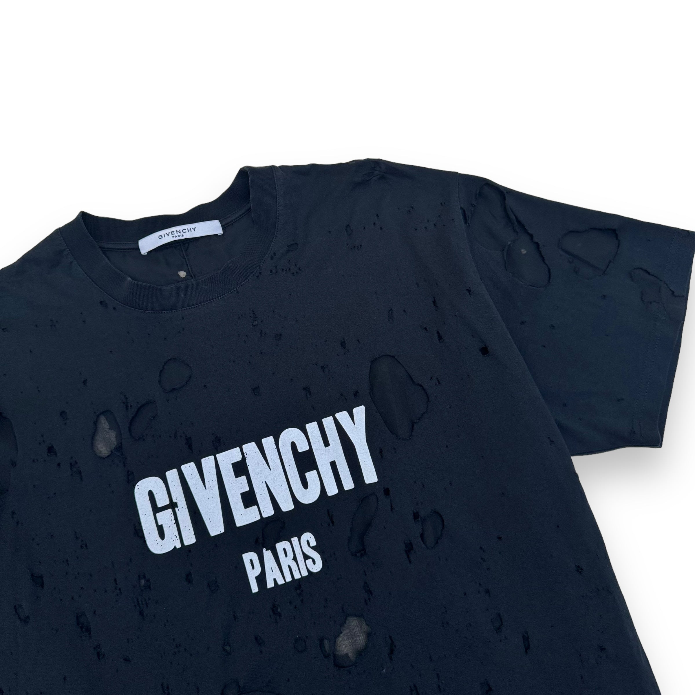 GIVENCHY DISTRESSED T-SHIRT BLACK L