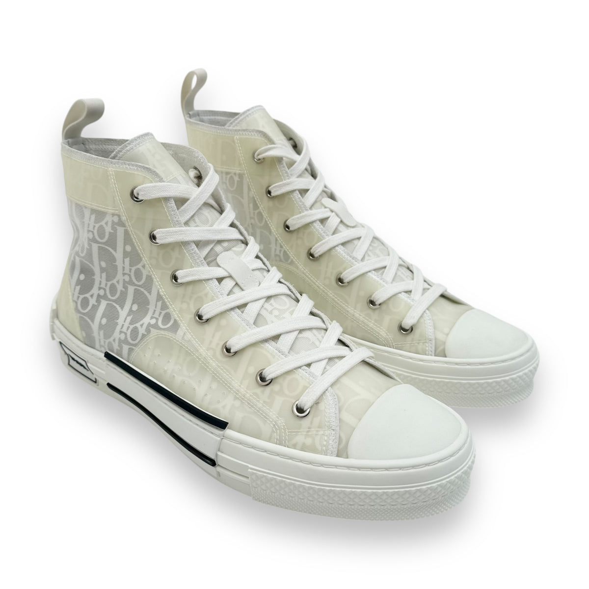 DIOR B23 OBLIQUE HIGH TOP SNEAKER WHITE UK10