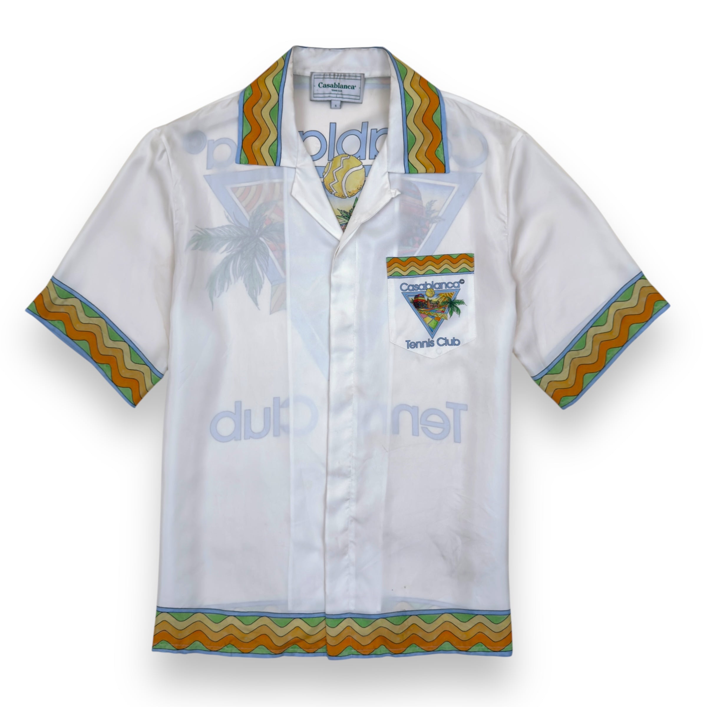 CASABLANCA AFRO CUBISM SILK SHIRT WHITE / MULTICOLOURED S