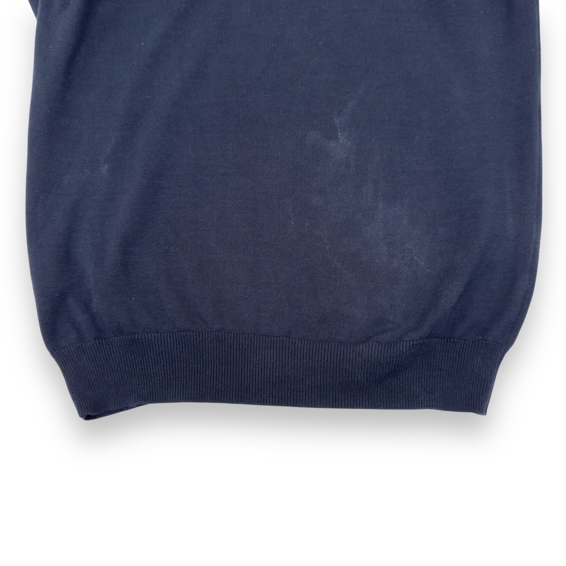 THOM SWEENEY COTTON LONG SLEEVE SKIPPER POLO SHIRT NAVY L