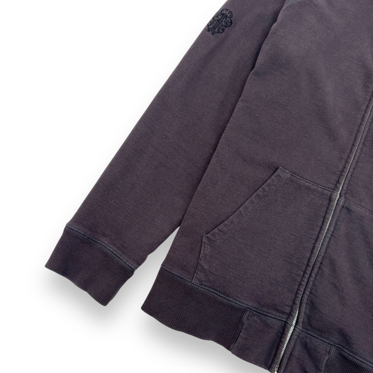 CHROME HEARTS VERTICAL LOGO HOODIE DARK GREY XL