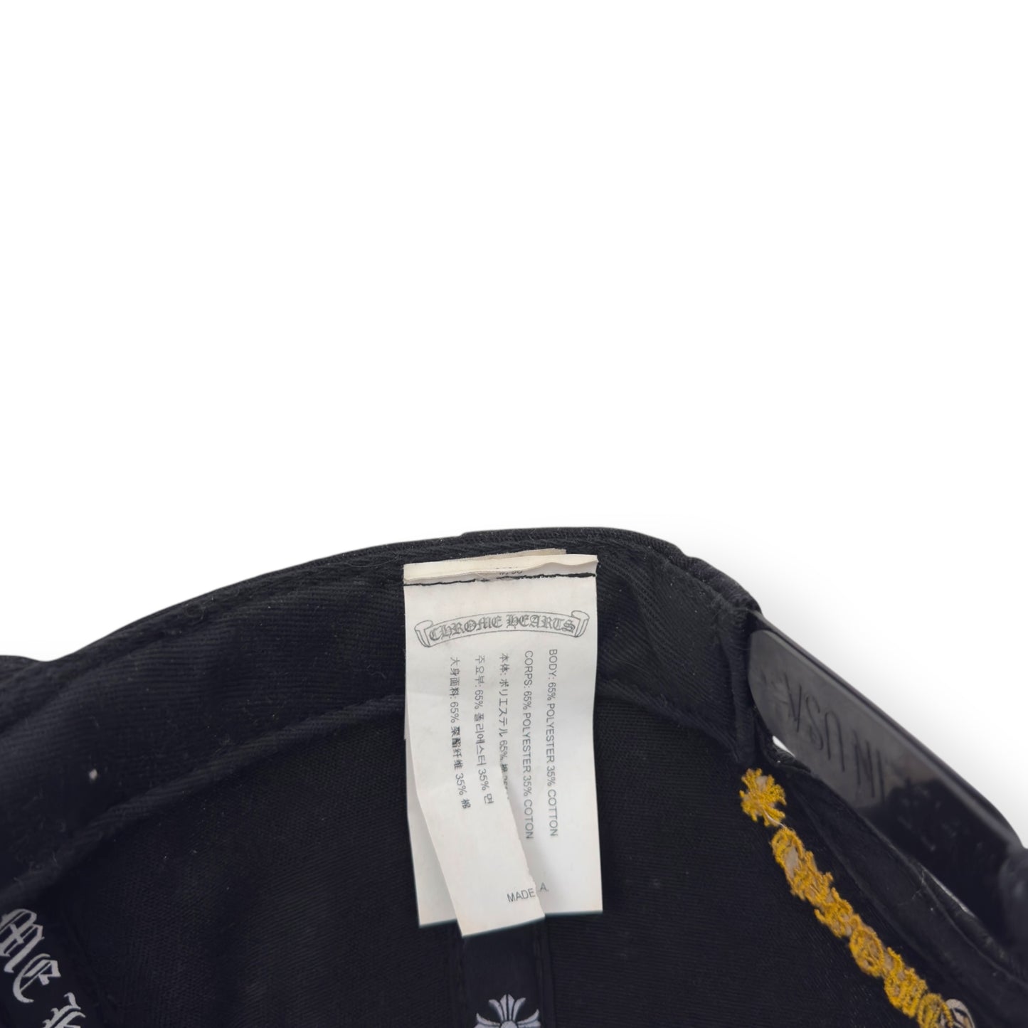CHROME HEARTS CH BASEBALL CAP BLACK / YELLOW O/S