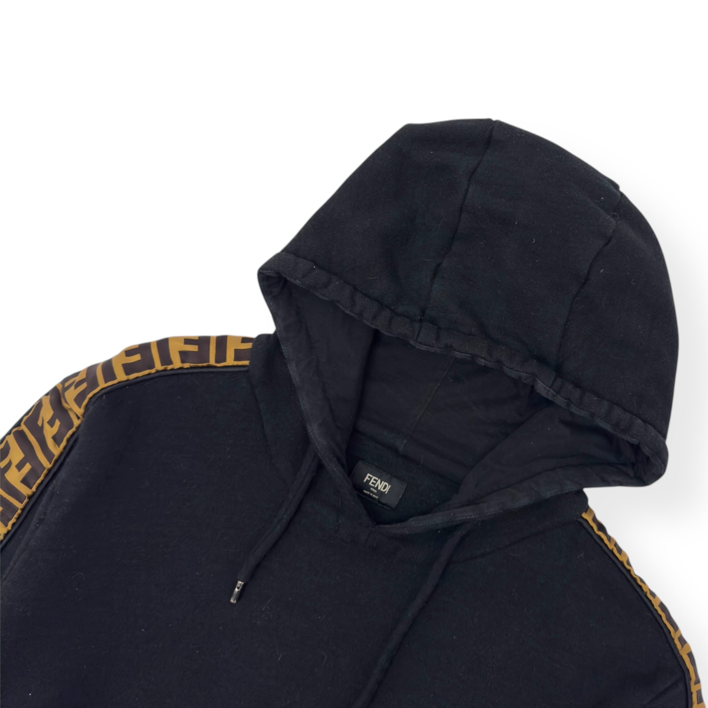 FENDI FF TAPE HOODIE BLACK L