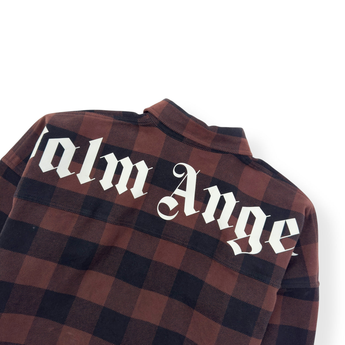 PALM ANGELS OVERSIZED CLASSIC LOGO CHECK OVER SHIRT BLACK / BROWN S