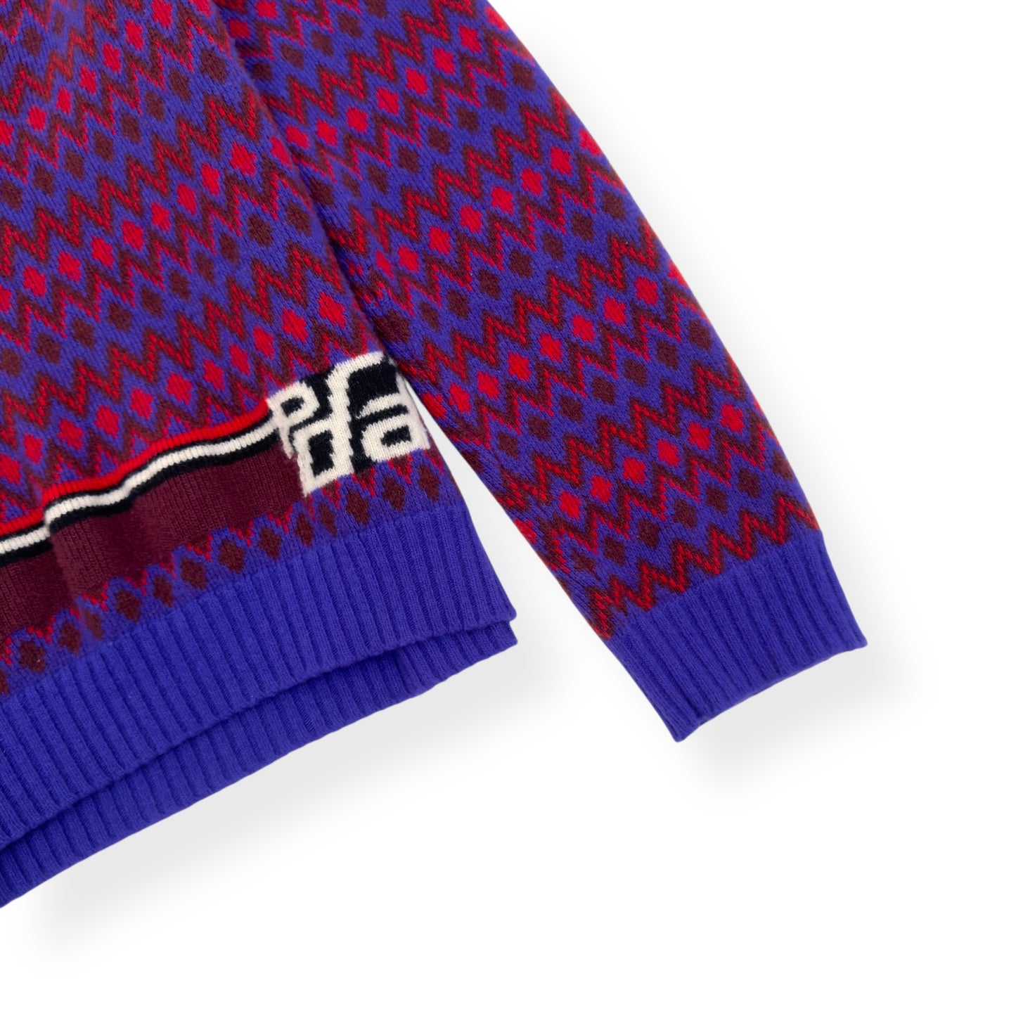 PRADA FW18 WOOL V-NECK SWEATER BURGUNDY / PURPLE 50 / L