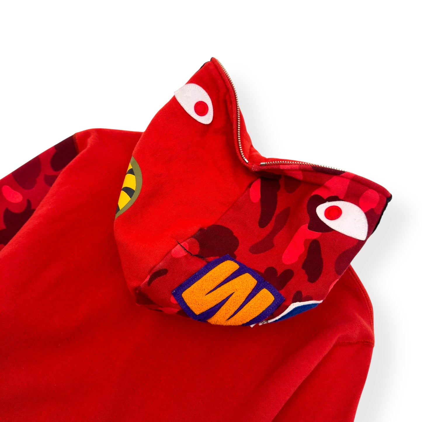 A BATHING APE SHARK FULL ZIP HOODIE RED L