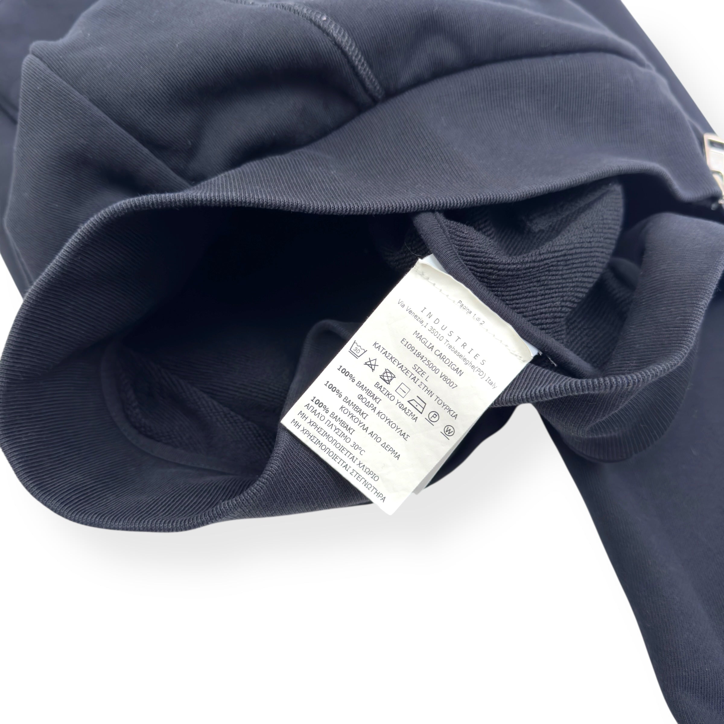 MONCLER MAGLIA ZIP LOGO HOODIE NAVY L