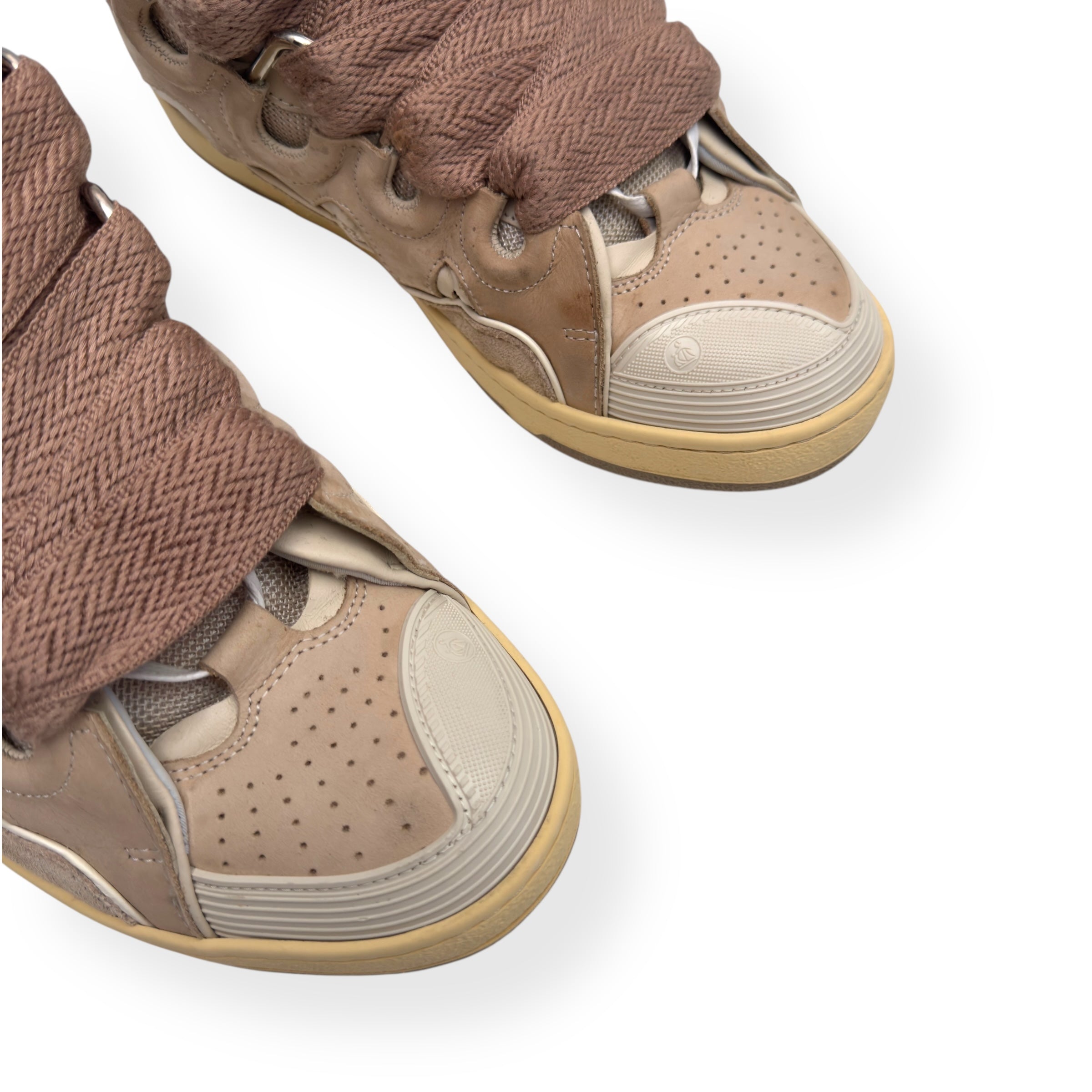 LANVIN LEATHER CURB SNEAKER BEIGE 42 / UK8