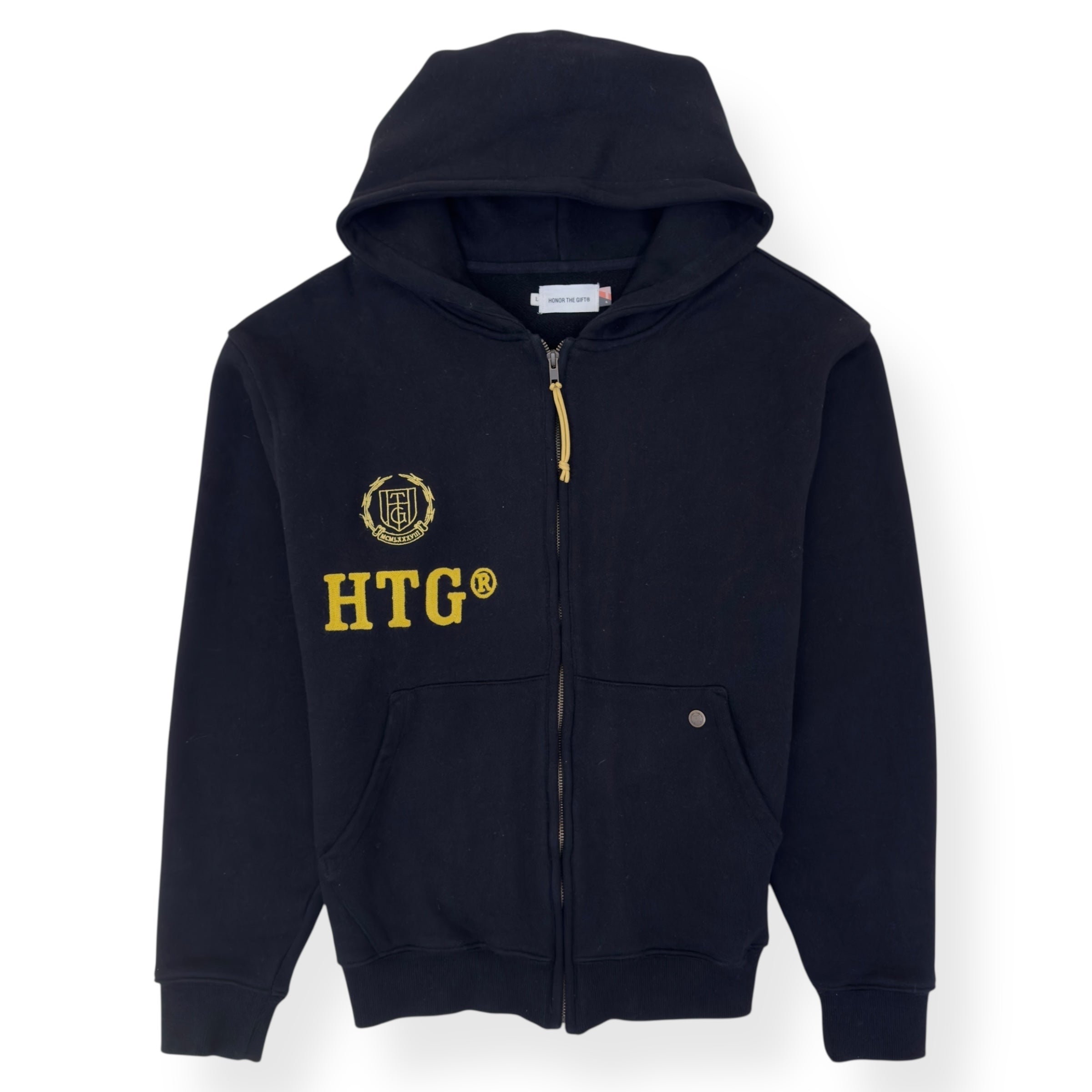 HONR THE GIFT NEIGHBOURHOOD ZIP-UP HOODIE BLACK / YELLOW L