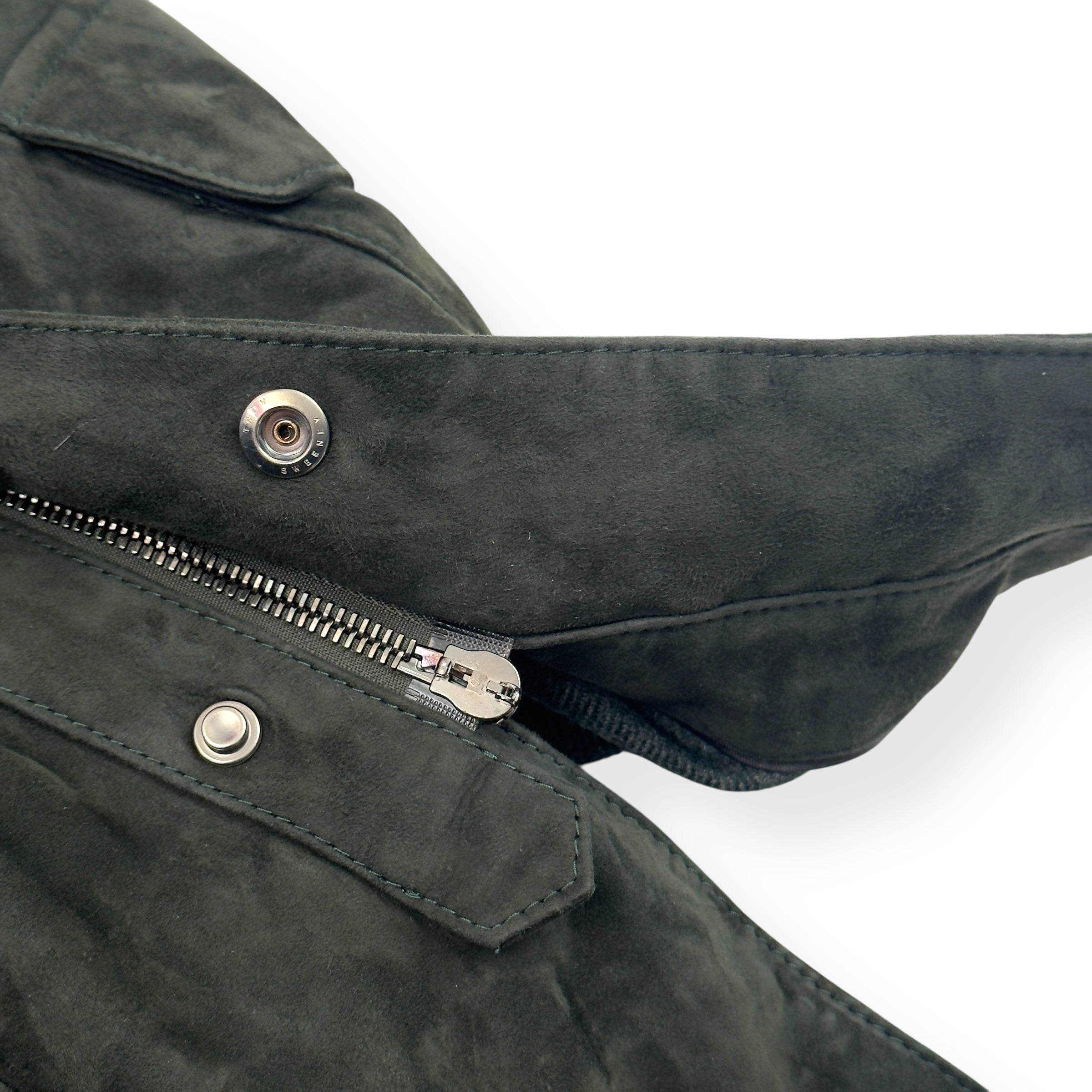 THOM SWEENEY SUEDE FIELD JACKET DARK GREEN 52 / L