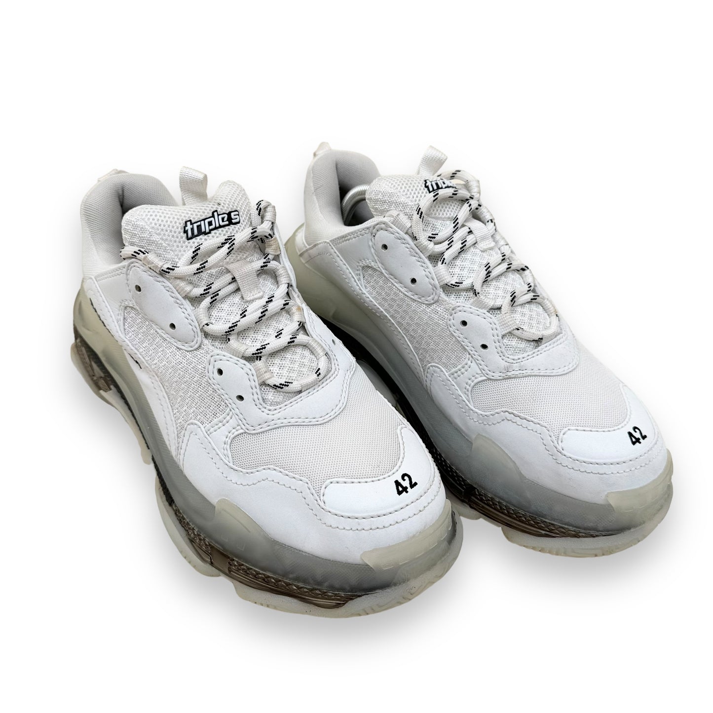 BALENCIAGA TRIPLE S CLEAR SOLE SNEAKER WHITE UK8