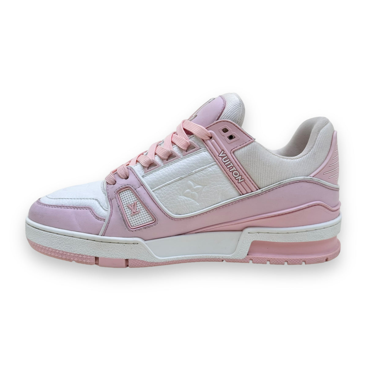 LOUIS VUITTON LEATHER LOW TOP SNEAKER PINK UK6.5