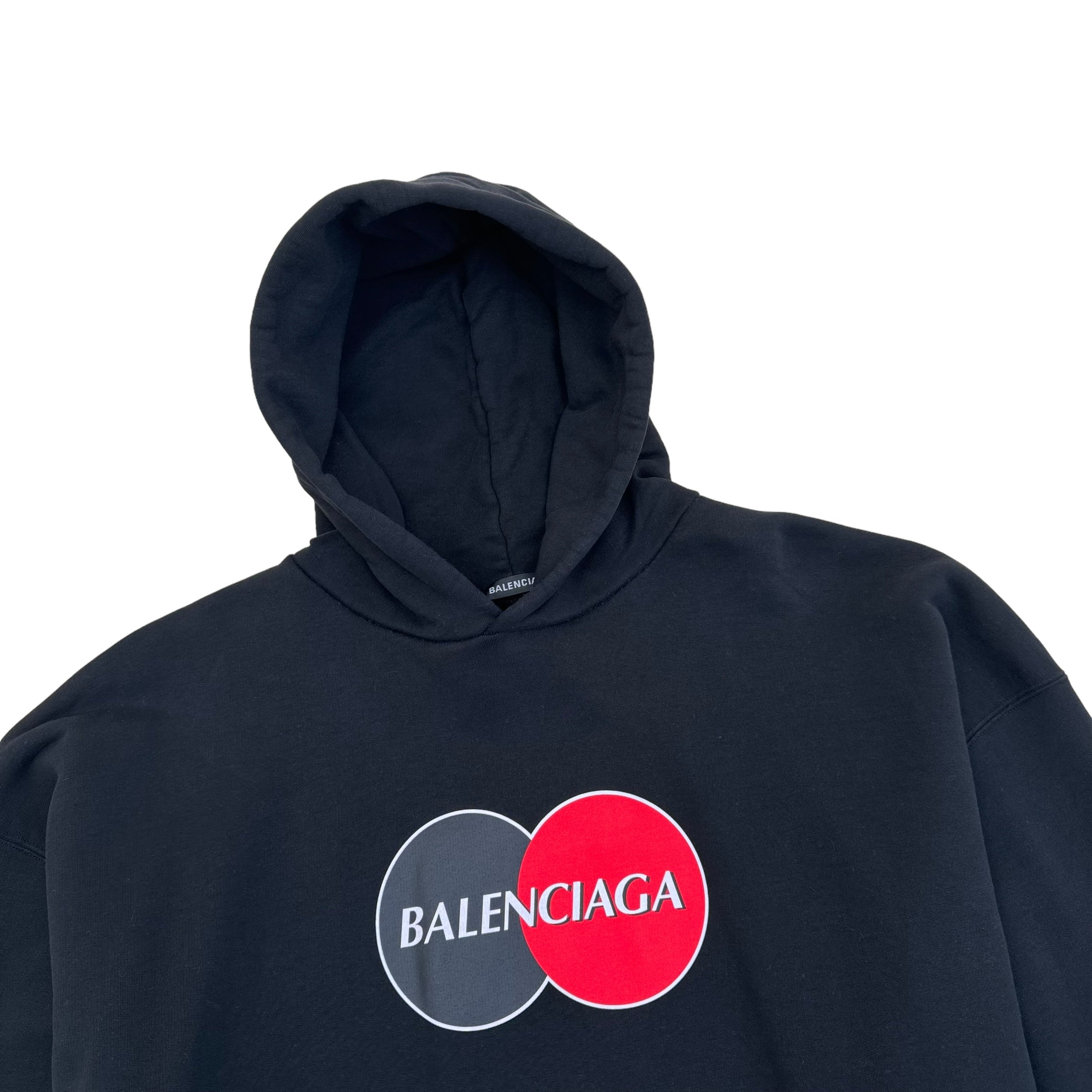 BALENCIAGA OVERSIZED CREDIT CARD LOGO HOODIE BLACK S