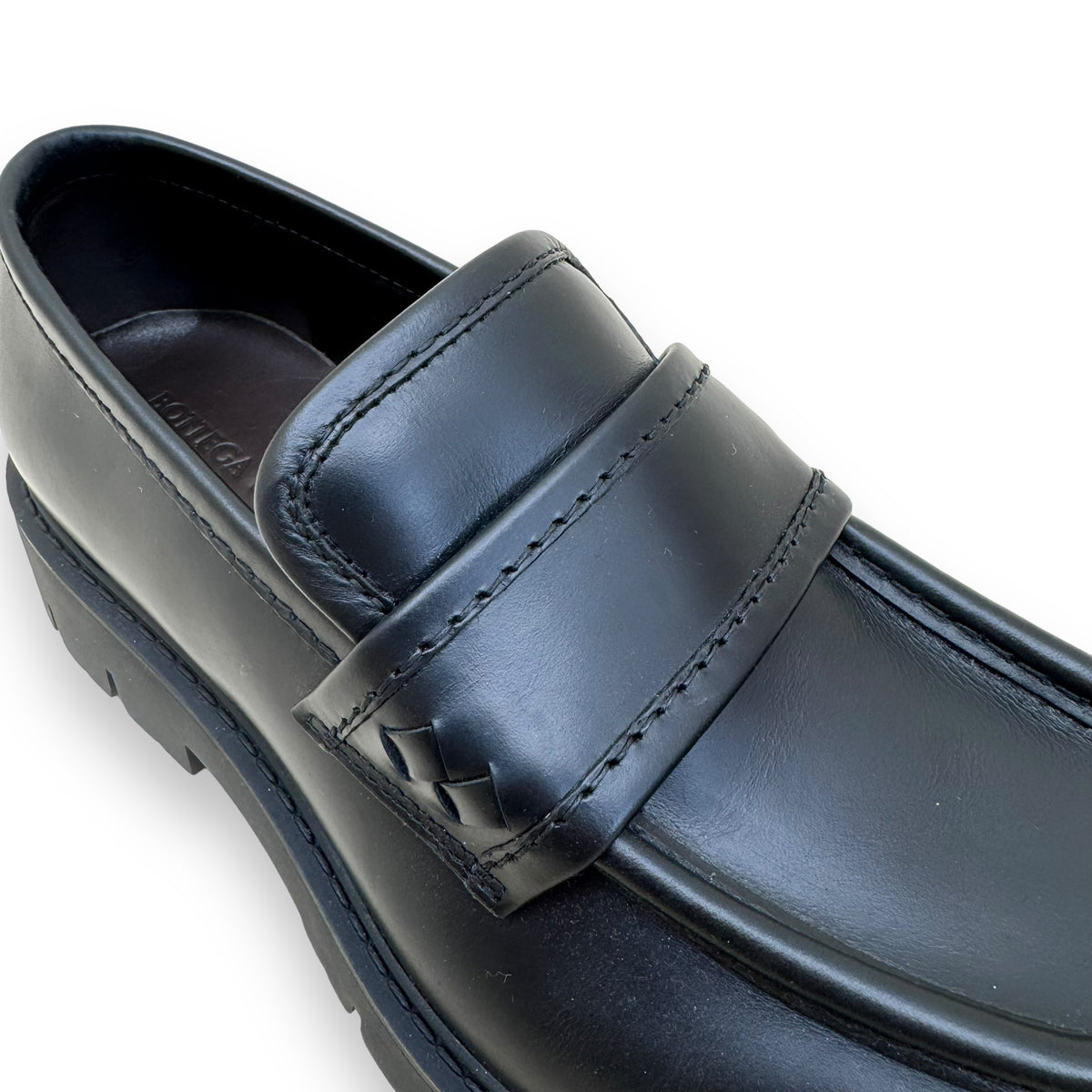 BOTTEGA VENETA HADDOCK LEATHER LOAFER BLACK UK10