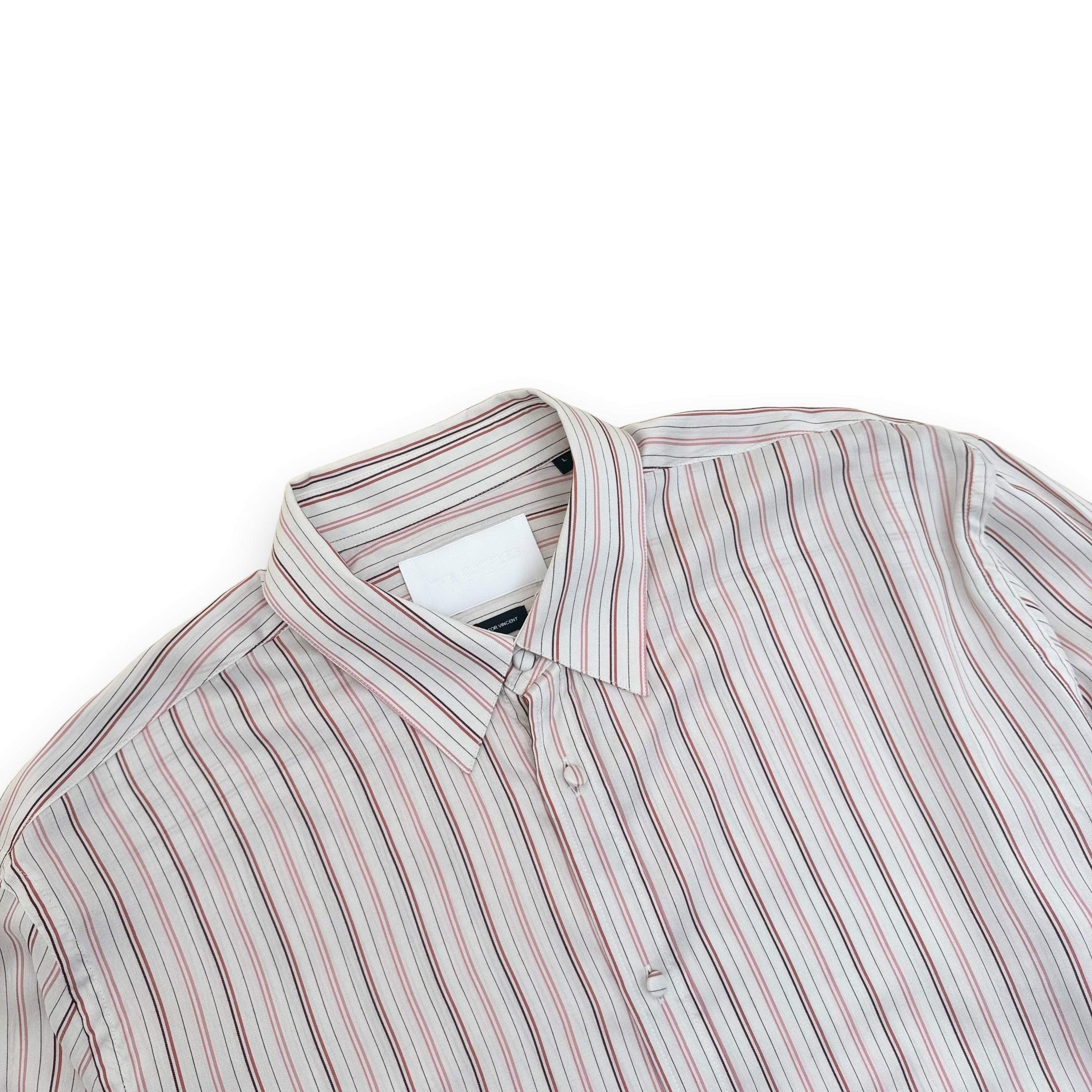 THE KOOPLES STRIPED SHIRT BEIGE / PINK L