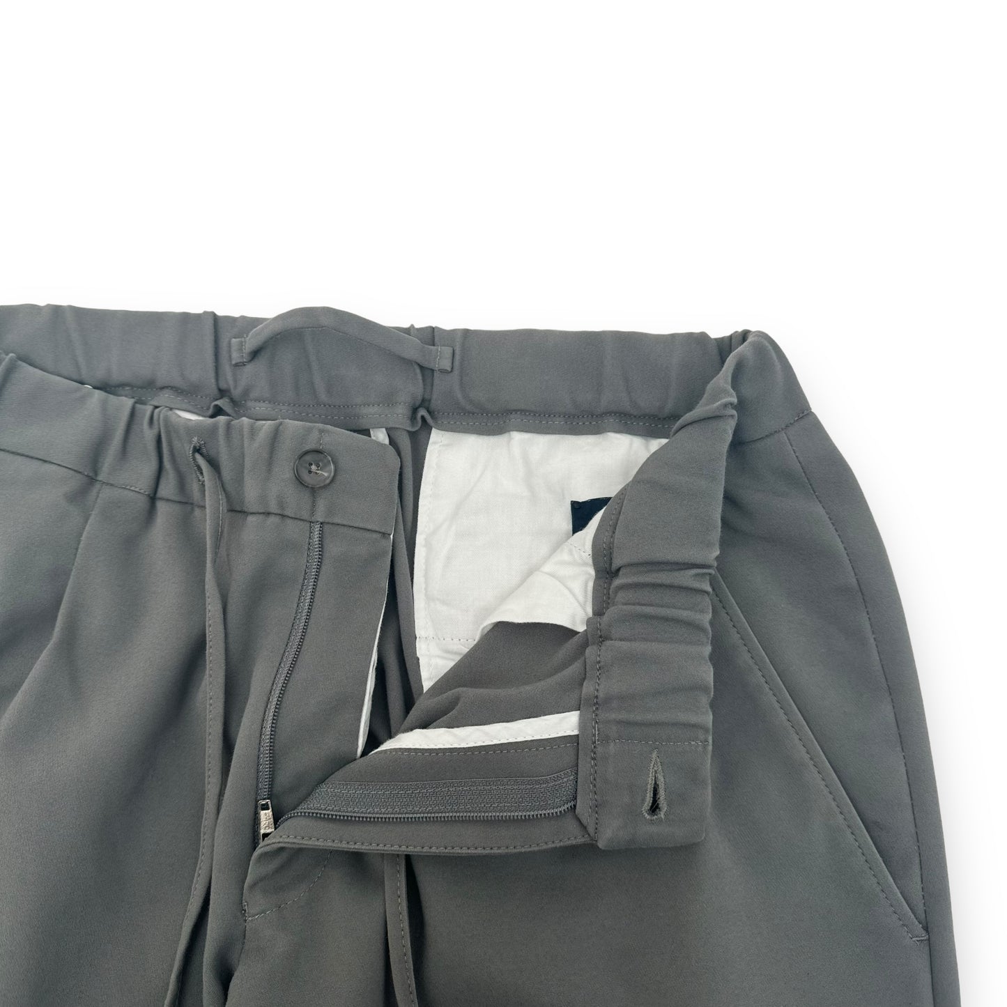 THOM SWEENEY COTTON-BLEND DRAWSTRING TROUSERS GREY L