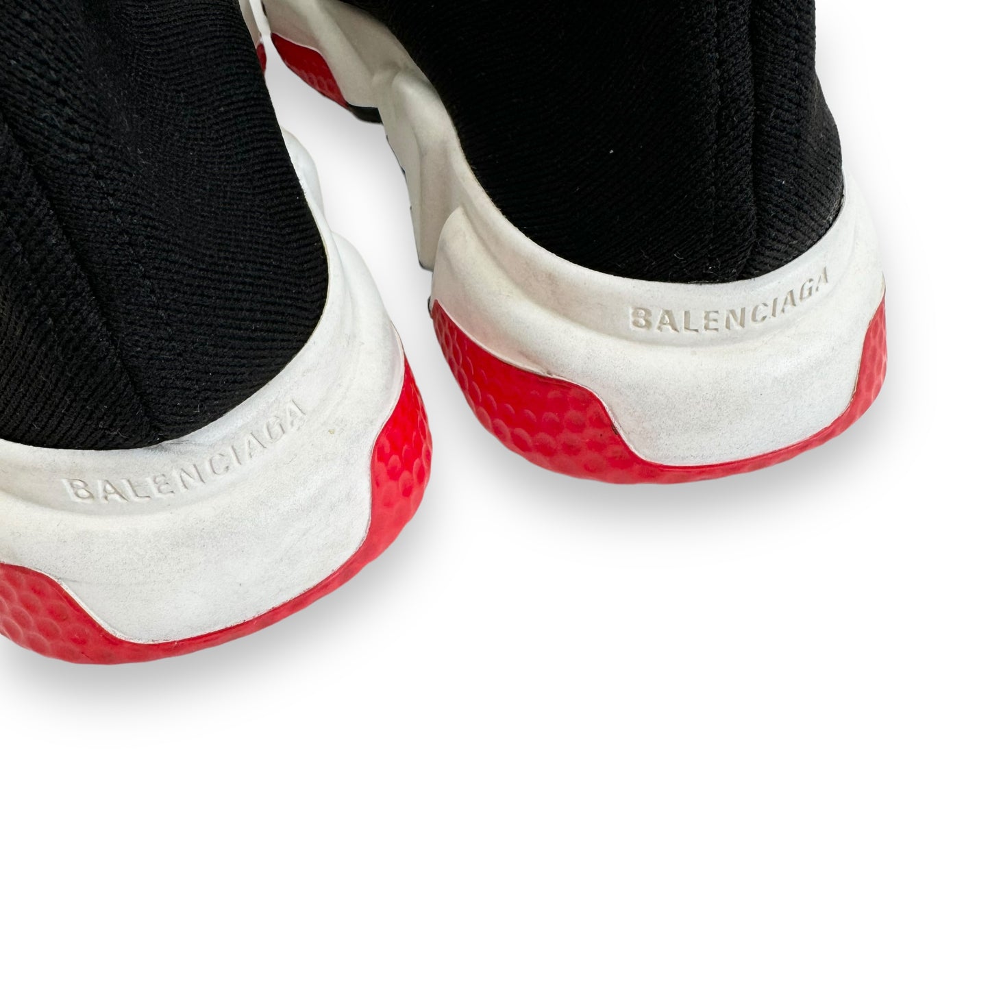 BALENCIAGA SPEED SNEAKER BLACK / WHITE / RED UK8