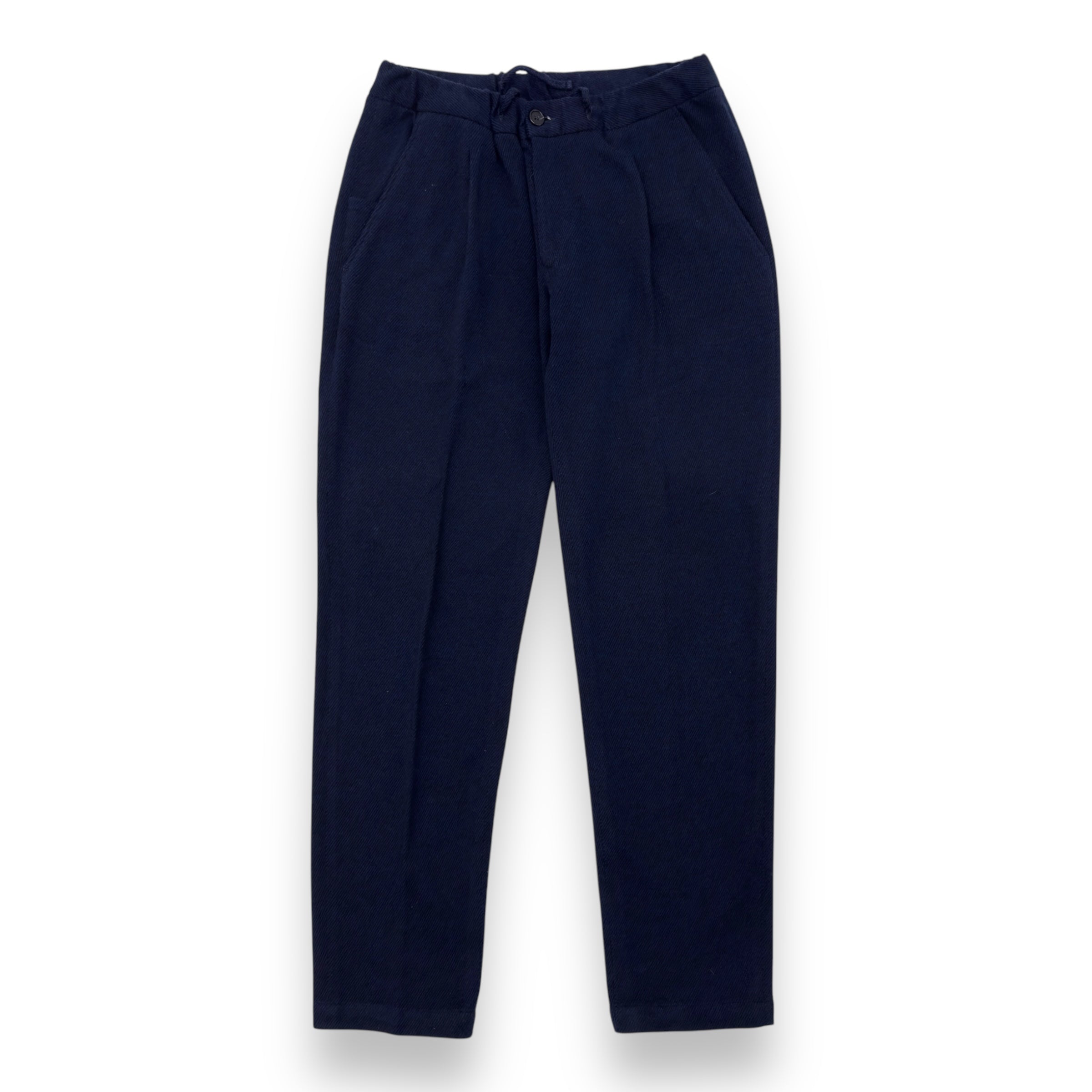 THOM SWEENEY BESPOKE WOOL TROUSERS NAVY BLUE W32”