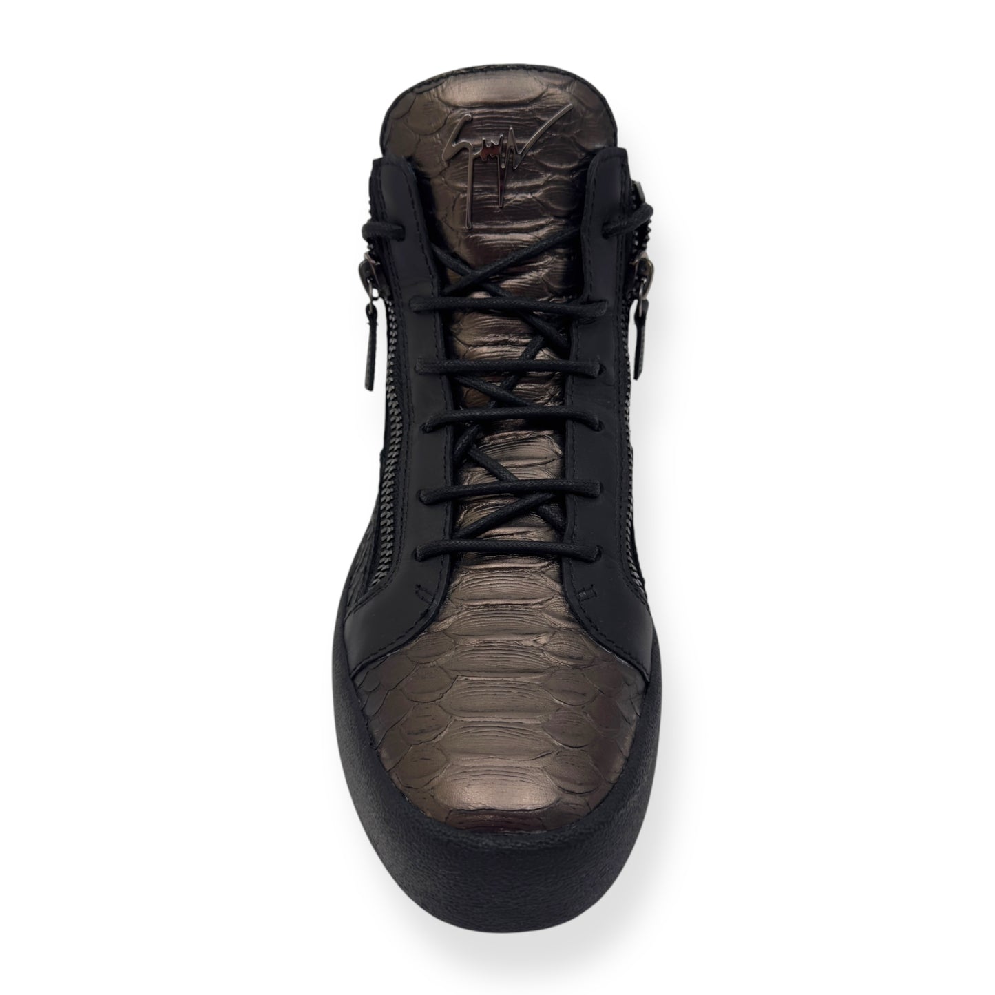 GIUSEPPE ZANOTTI ZIP-UP HIGH TOP SNEAKER BLACK / BRONZE 43 / UK9